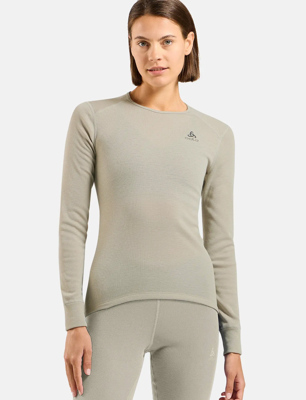 Odlo Odlo Bl Top Crew Neck L/S Active Warm, XS, Grey, Overdele > Overdele Til Basislag, Dame