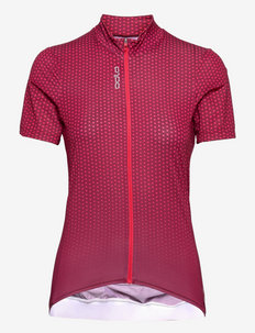 ODLO W Stand-up Collar SS Fullzip Zeroweight - t-shirts - raspberry fudge - paradise pink