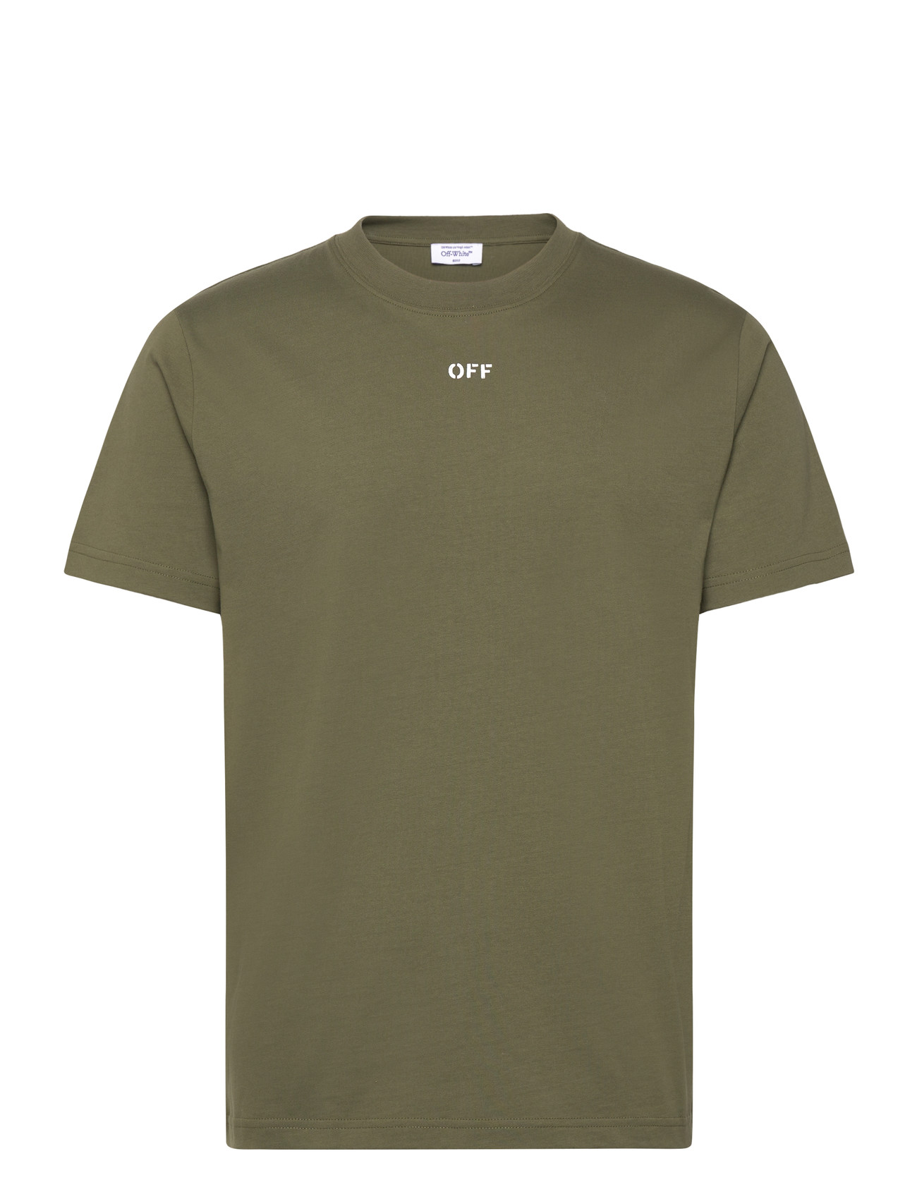 Off-White Off Stamp Slim S/S Tee, L, Khaki green, T-Shirts > Kortærmede, Herre