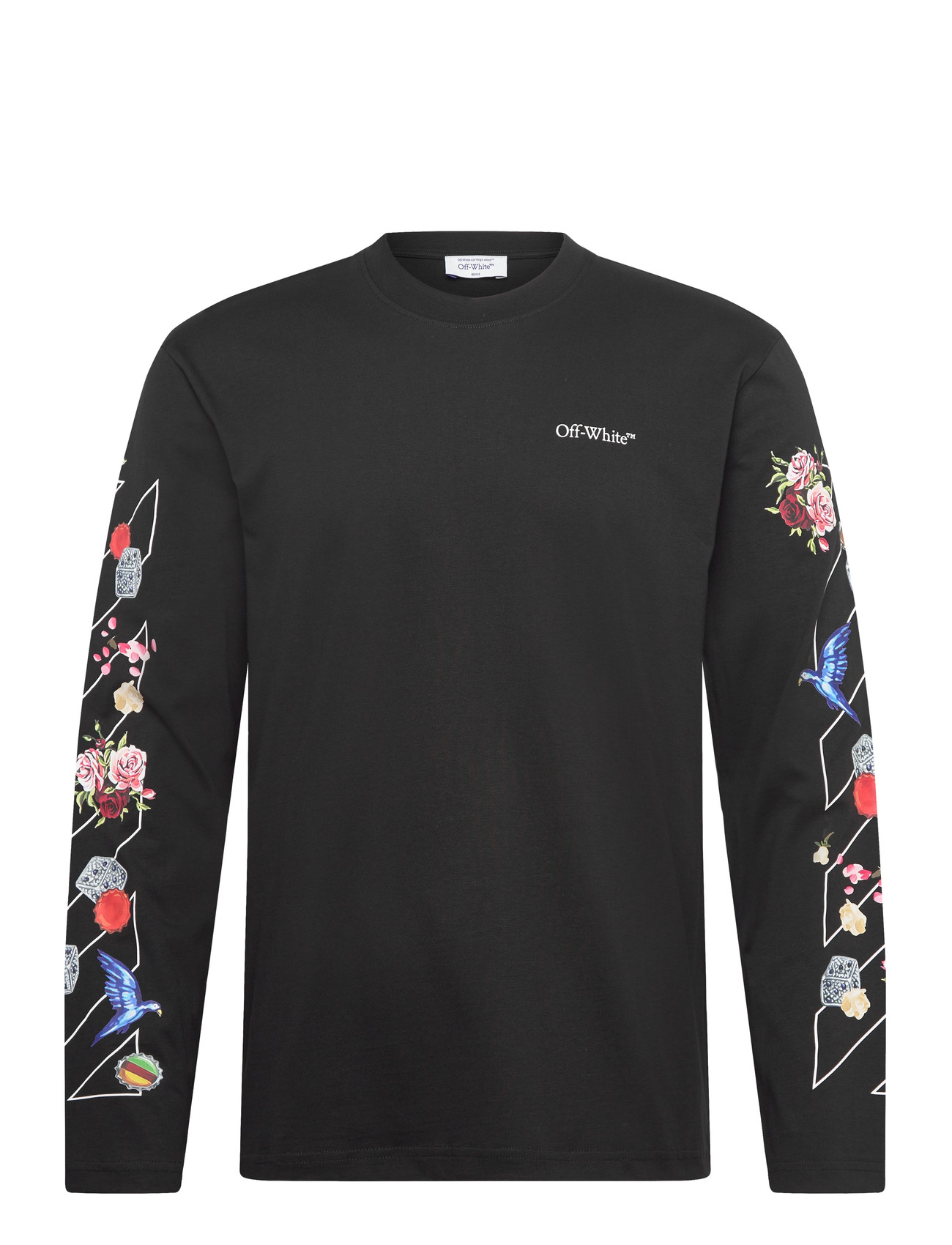 Off-White Fresco Diag Skate L/S Tee, S, Black, T-Shirts > Langærmede, Herre
