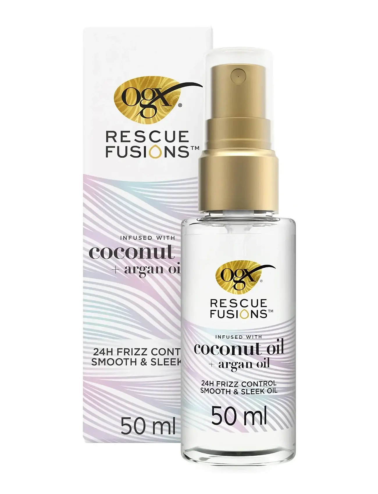 Ogx Rescue Fusions 24Hr Frizz Control Smooth And Sleek Oil 50 ml, 50 ml, White, Pleje > Hårolie, Dame