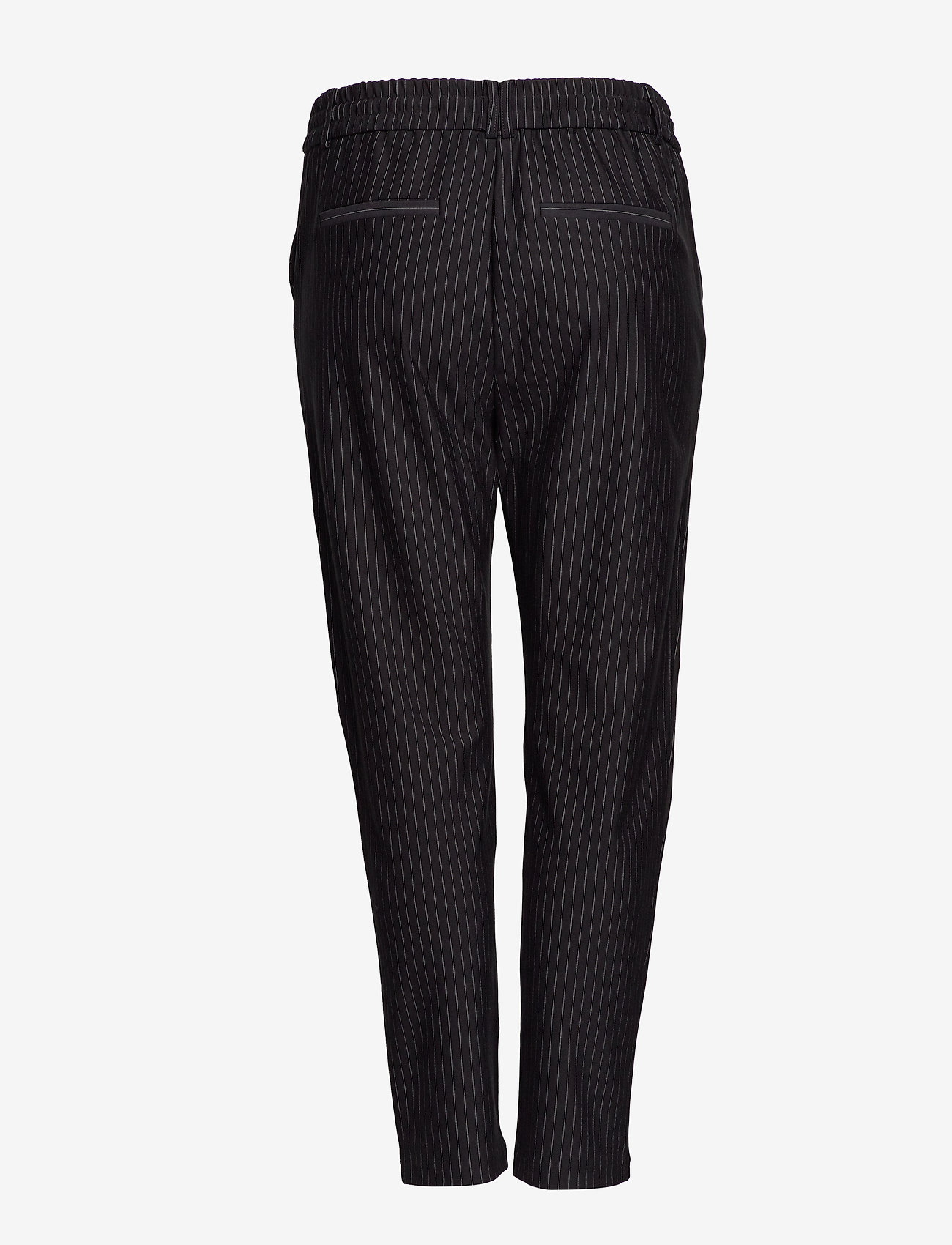 pinstripe pants black