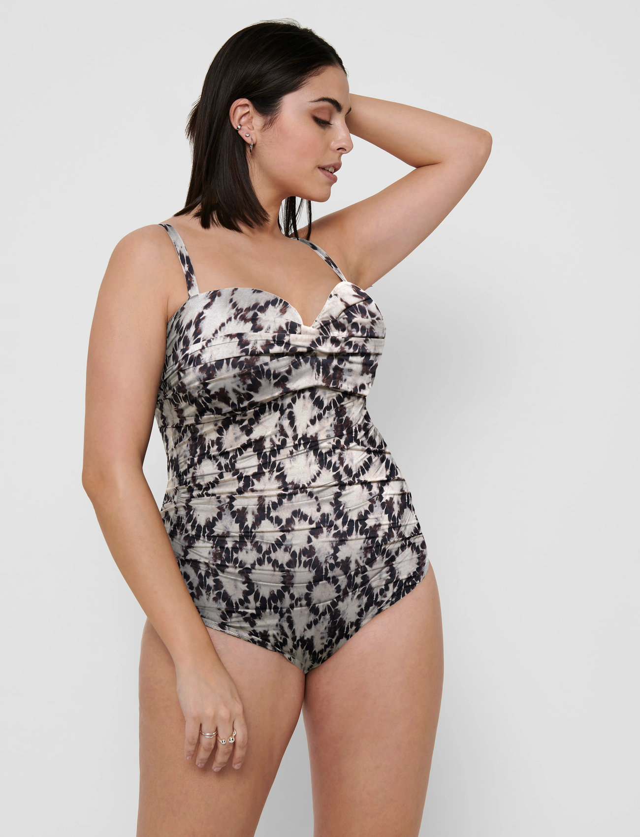 ONLY Carmakoma Carelly Swimsuit, 42, Cream, Badetøj > Badedragter, Dame