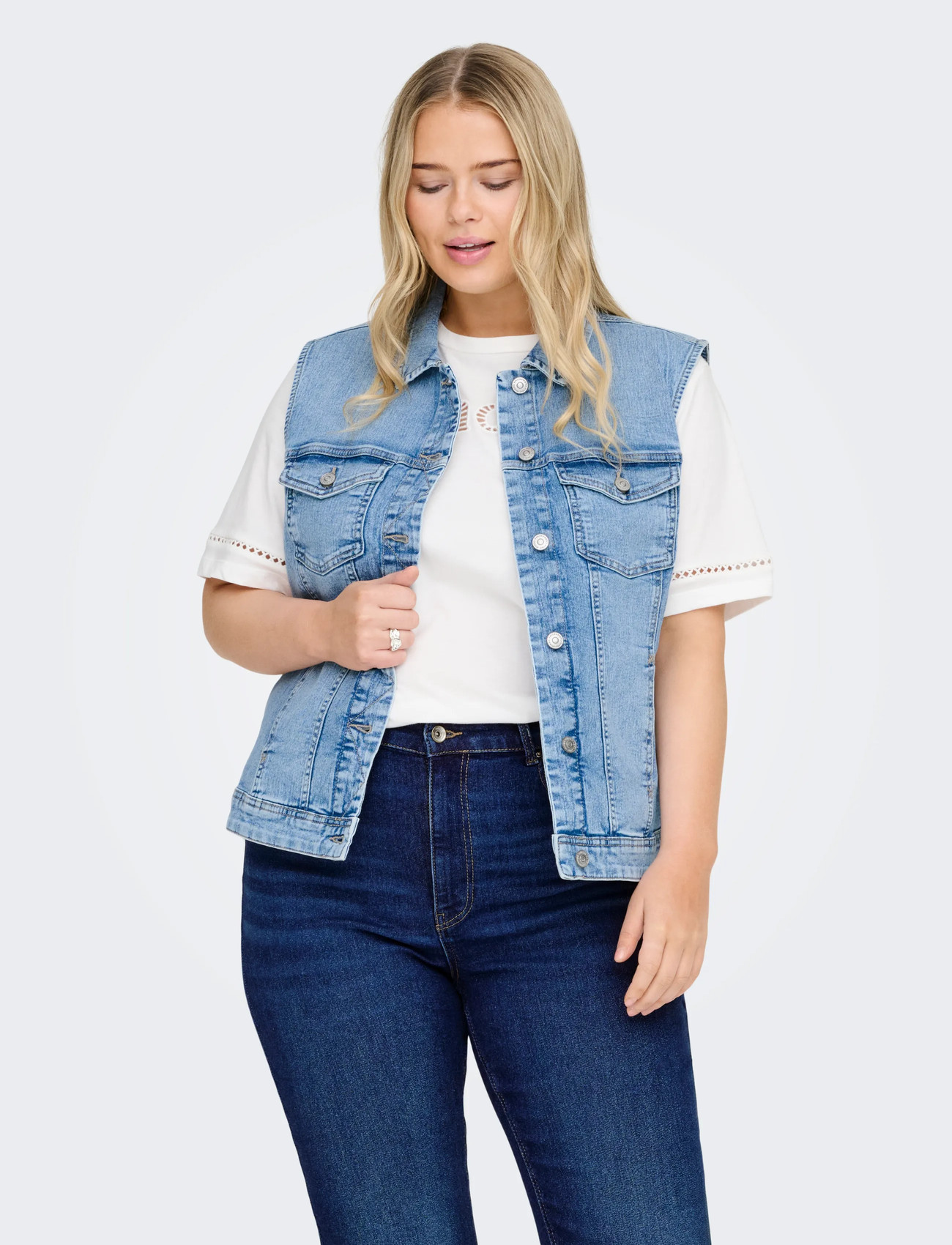ONLY Carmakoma Carwespa West Dnm Pim619 Noos, 44, Blue, Veste > Denim Veste, Dame