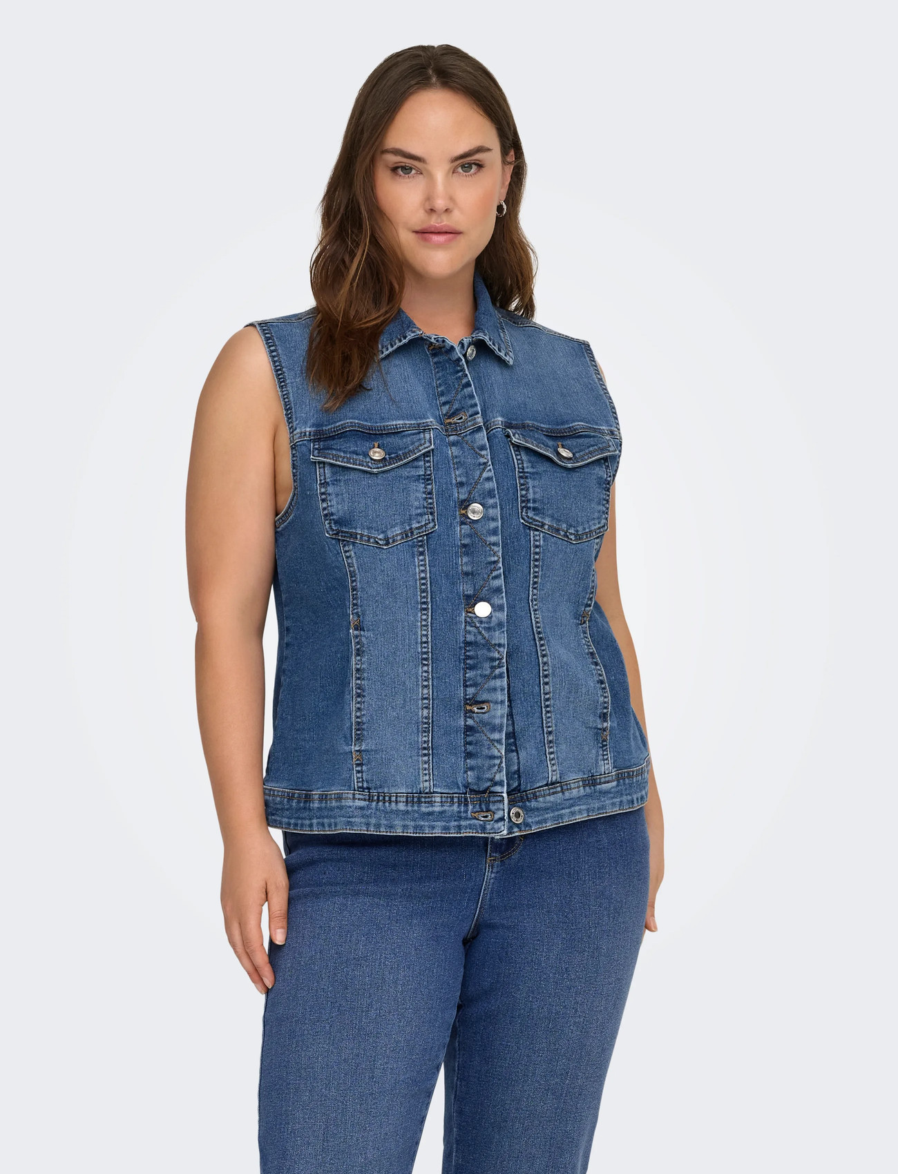 ONLY Carmakoma Carwespa West Dnm Pim619 Noos, 46, Blue, Veste > Denim Veste, Dame