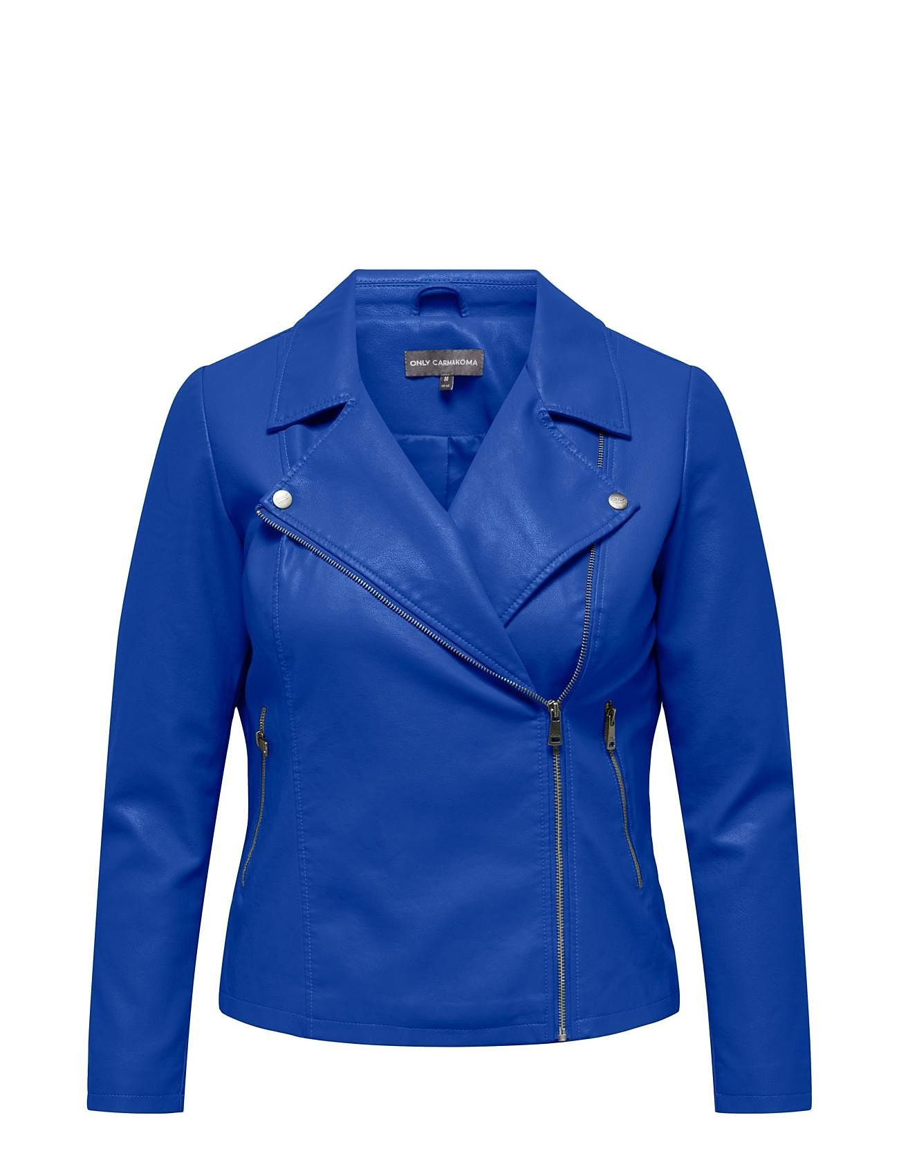 ONLY Carmakoma Carnewmelisa Faux Leather Biker Otw Blå