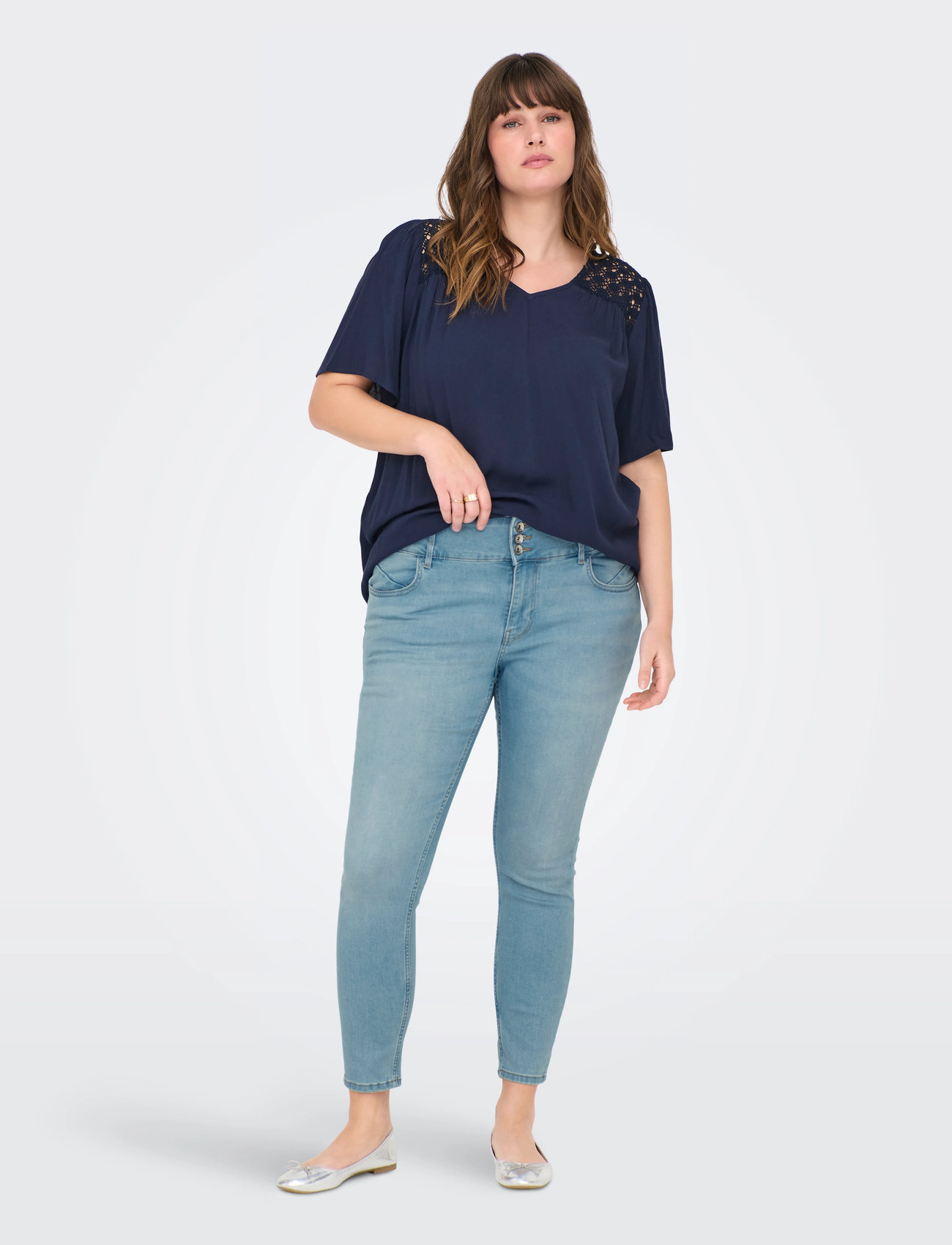 ONLY Carmakoma Caranna Hw Skinny Ank Dnm Ana Noos, 54 x 32, Blue, Jeans > Skinny, Dame