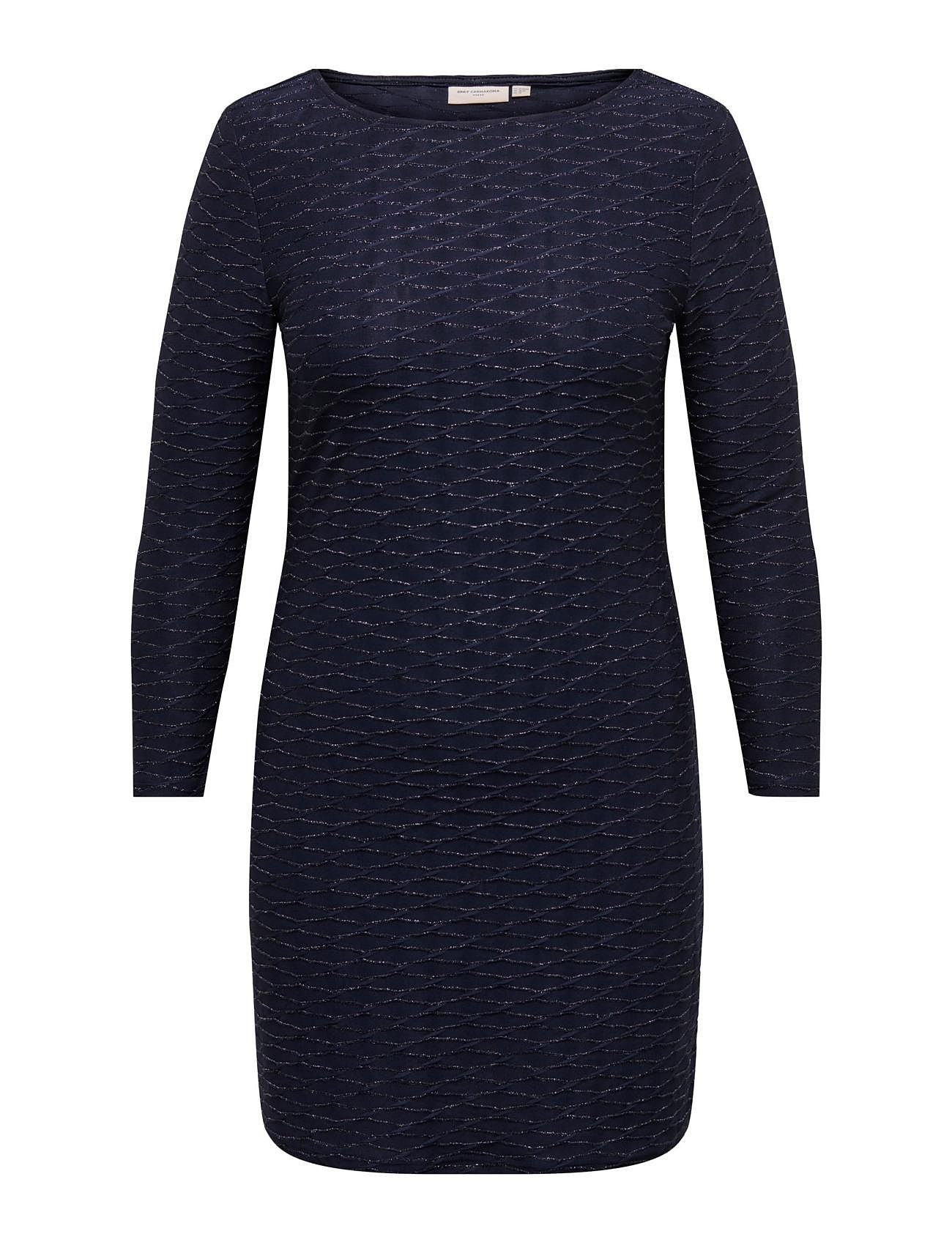 Carastra L/S V-Neck Glitter Dress Jrs Bf Kort Klänning Blue ONLY Carmakoma