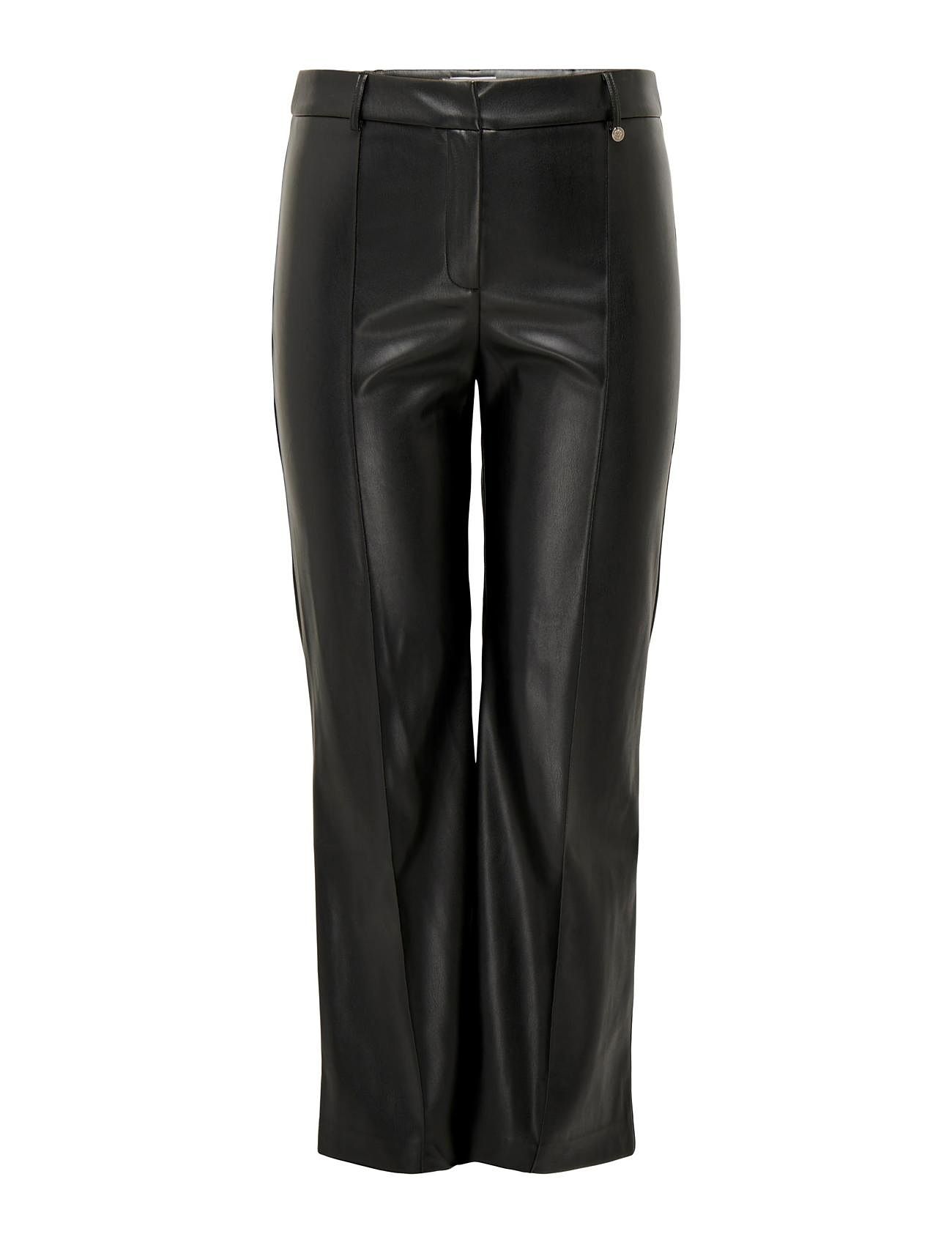 Carblake Mw Flared Pin Faux Lea Pant Bottoms Trousers Leather Leggings-Bukser Black ONLY Carmakoma