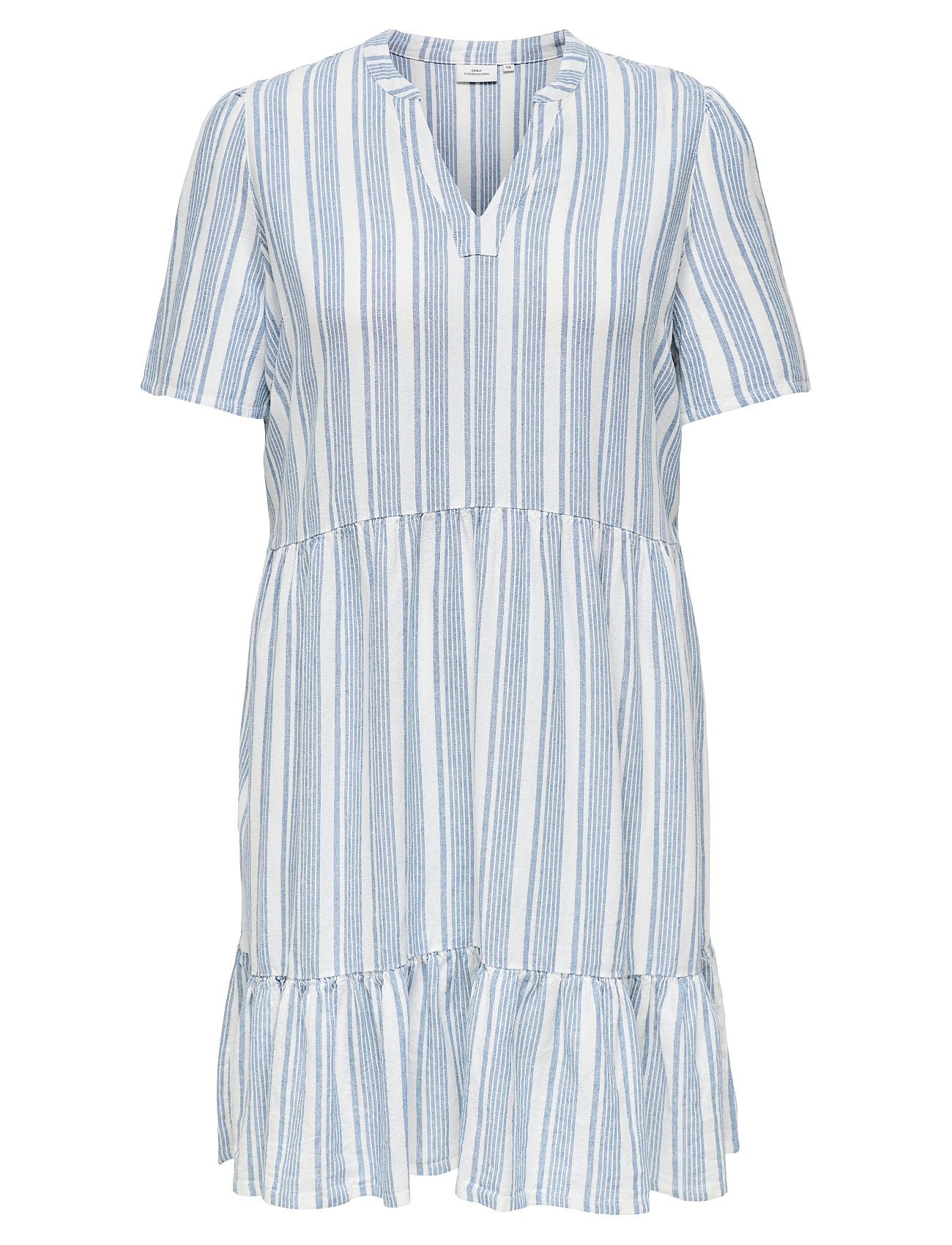 Cartiri-Caro S/S V-Neck Lin Dress Tlr Kort Kjole Blue ONLY Carmakoma