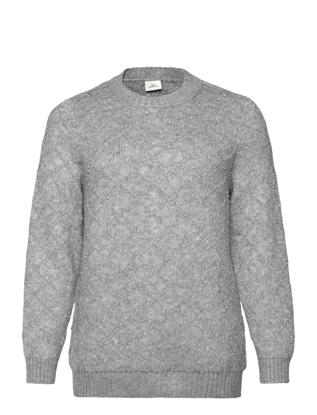 Caralba L/S Glitter O-Neck Knt Grey ONLY Carmakoma