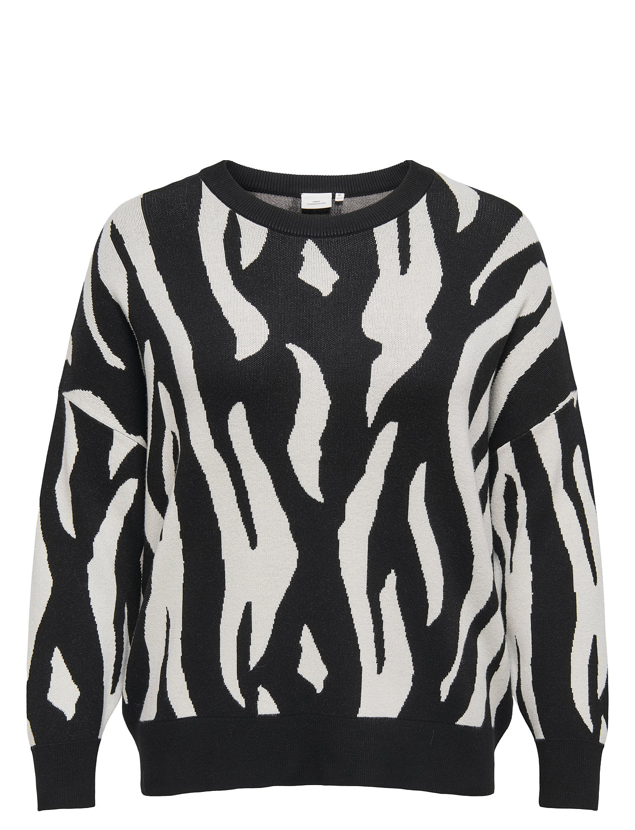 ONLY CARMAKOMA Carmontana Ls Jq Loose O-Neck Knt Schwarz - 46-48 - Damen