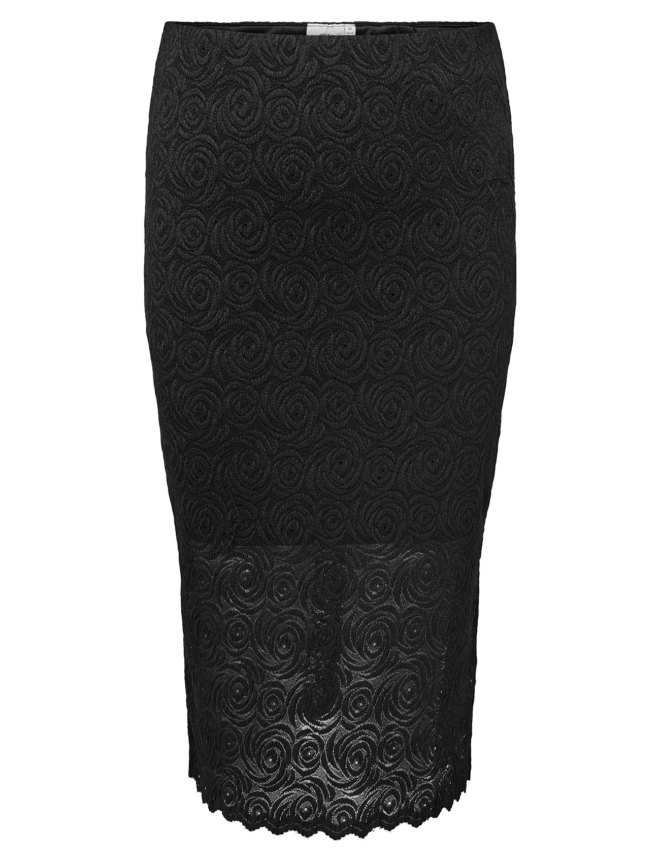 Carrosil Calf Lace Slit Skirt Jrs Skirts Knee-length & Midi Skirts Black ONLY Carmakoma