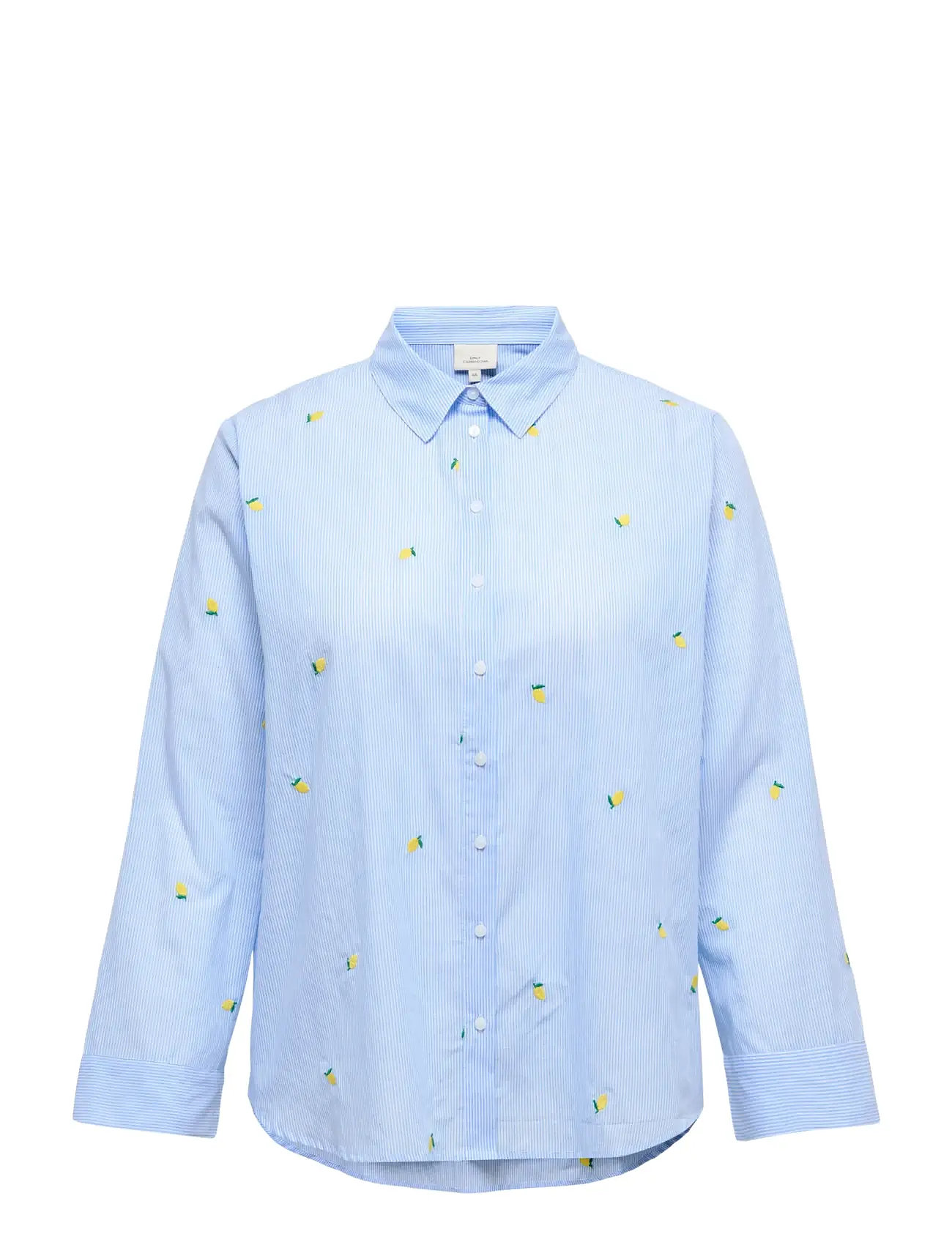 ONLY Carmakoma Carnew Lina Grace Ls Emb Shirt Wvn, 42, Blue, Skjorter > Langærmede, Dame