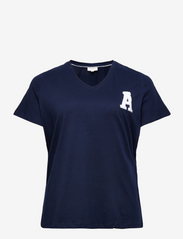 CARELODIE SS V-NECK TEE JRS - MARITIME BLUE