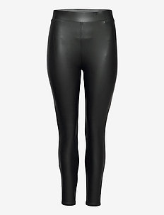 CARROOL COATED LEGGING - leather trousers - black