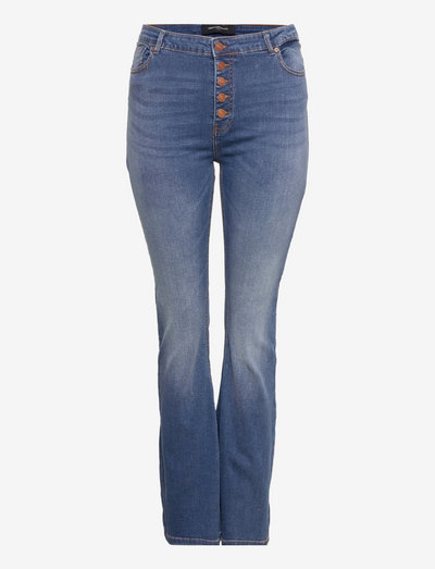 CARLAOLA HW RETRO FLARED BTN AZG855 - slim jeans - medium blue denim