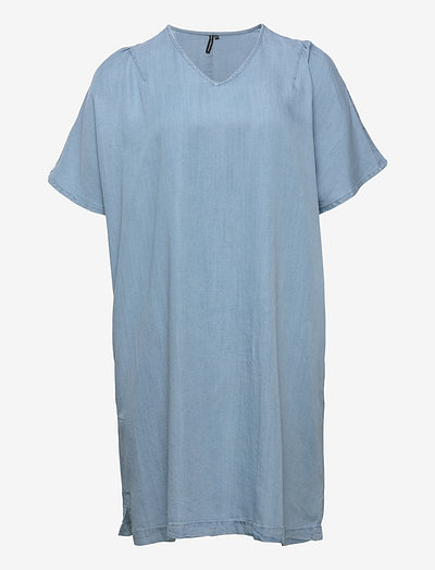 CARNOA SS KNEE DRESS - sommerkjoler - medium blue denim