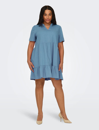 ONLY ONLTIRI-Caro S/S V-Neck LIN Dress CC PNT (DE/NL/SE/PL