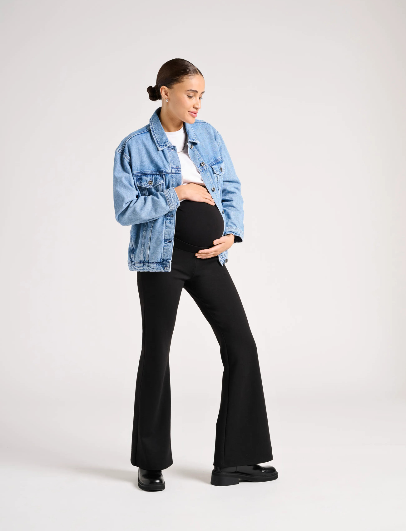 Only Maternity Olmfever Stretch Flaired Pants Jrs Noos, L, Black, Bukser > Flared, Dame
