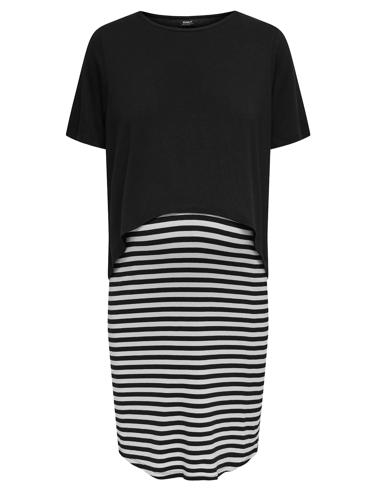 Olmoline S/S O-Neck Nursi Dress Jrs Noos Kort Kjole Black Only Maternity