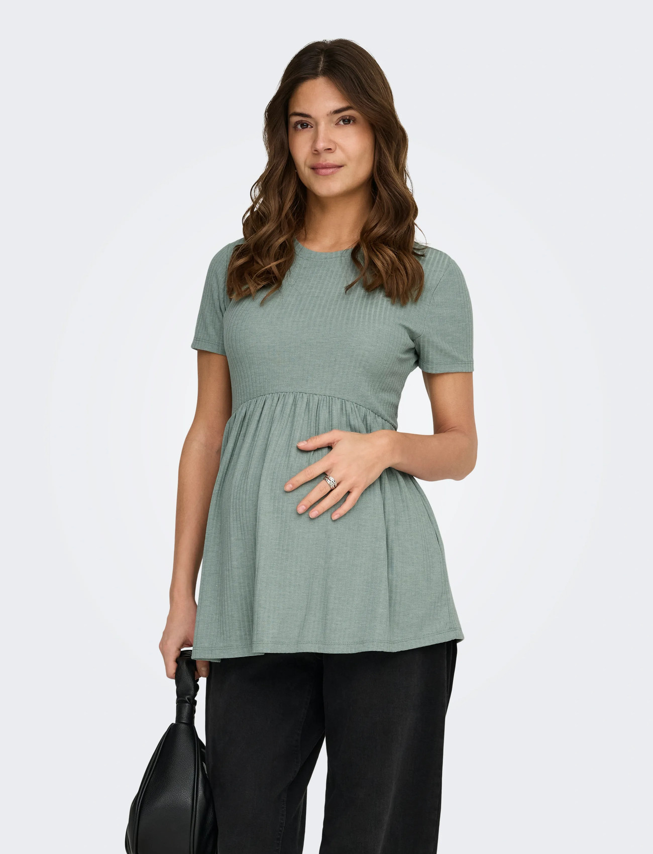 Only Maternity Olmmalaya S/S O-Neck Top Jrs Noos, S, Green, T-Shirts & Toppe > Kortærmede, Dame