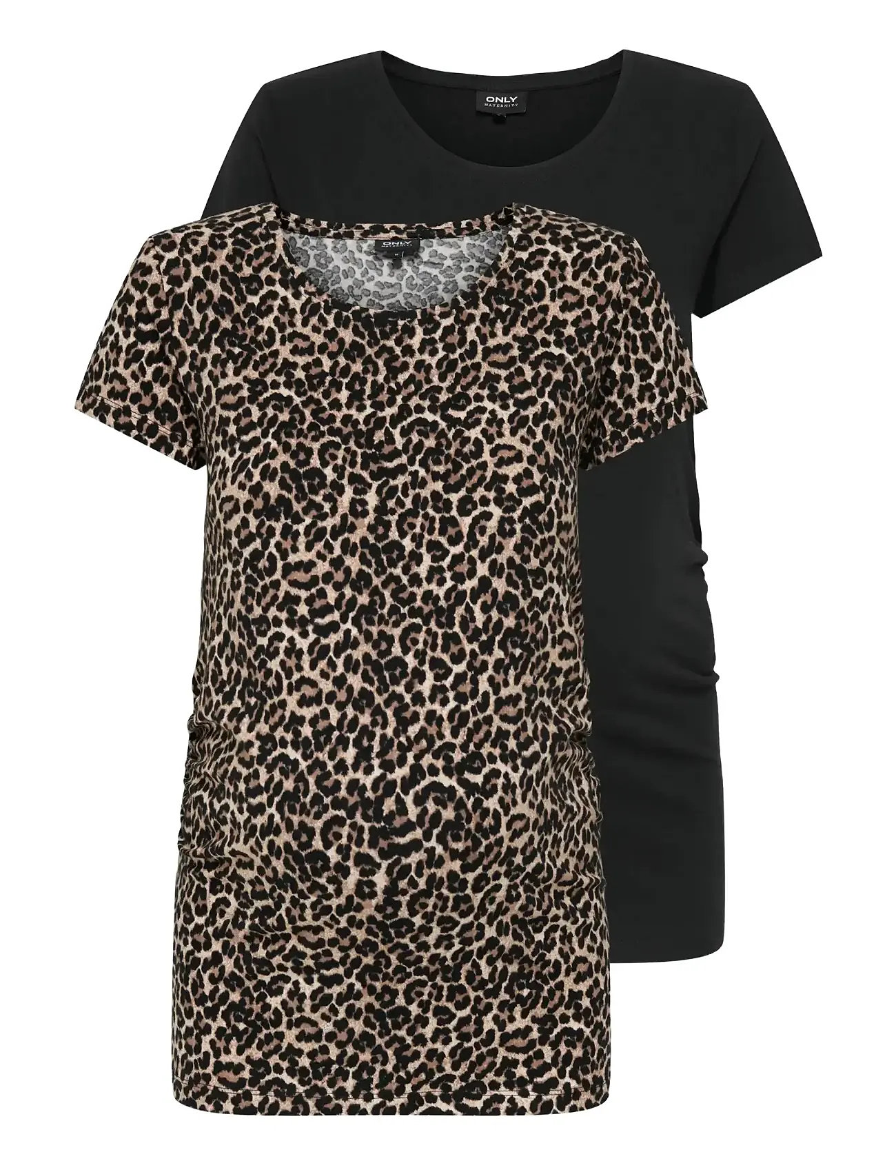 Only Maternity Olmlovely Life S/S Oneck Aoptop2Pck Noos, M, Black, T-Shirts & Toppe > Kortærmede, Dame