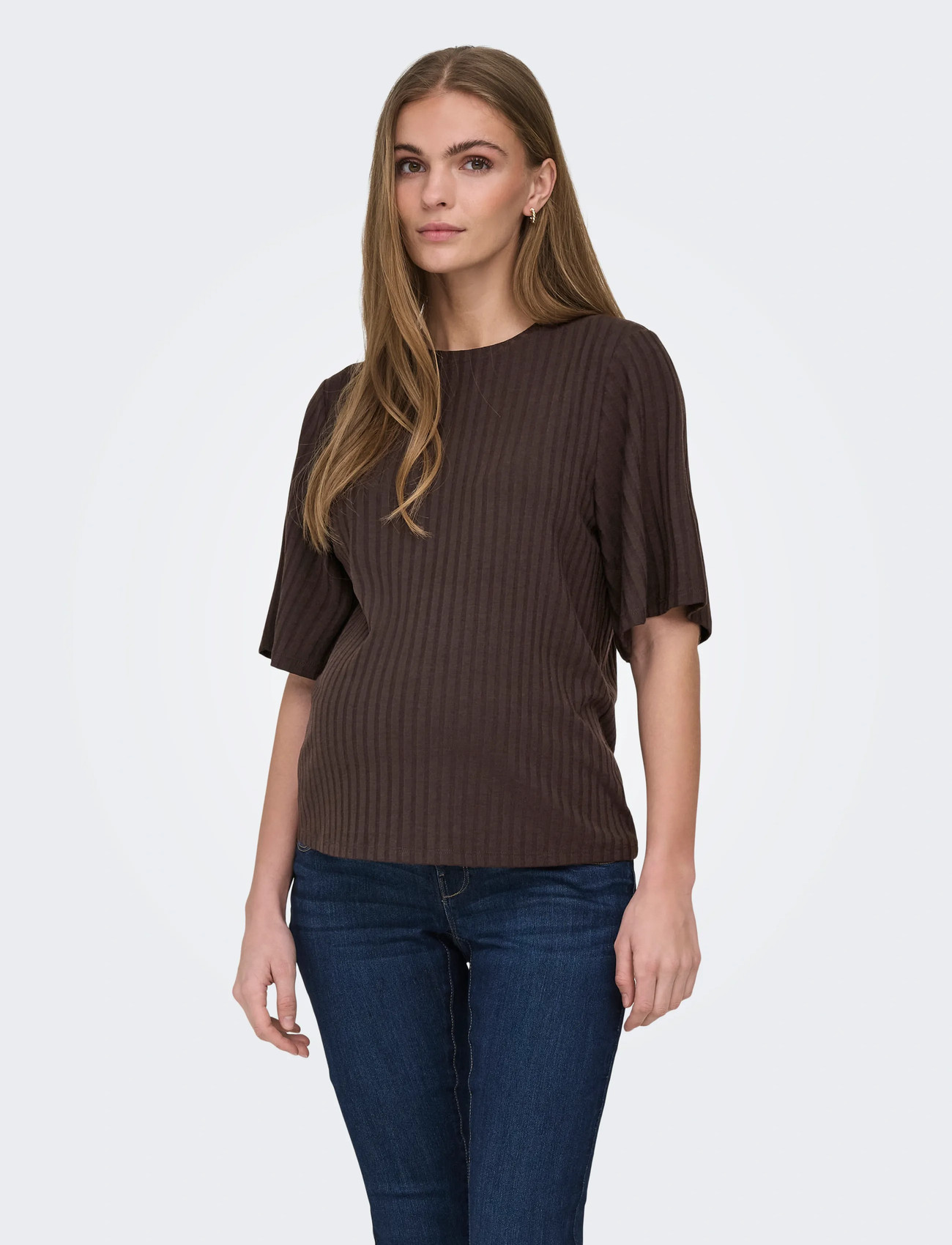 Only Maternity Olmviola S/S Top Jrs, L, Brown, T-Shirts & Toppe > Kortærmede, Dame