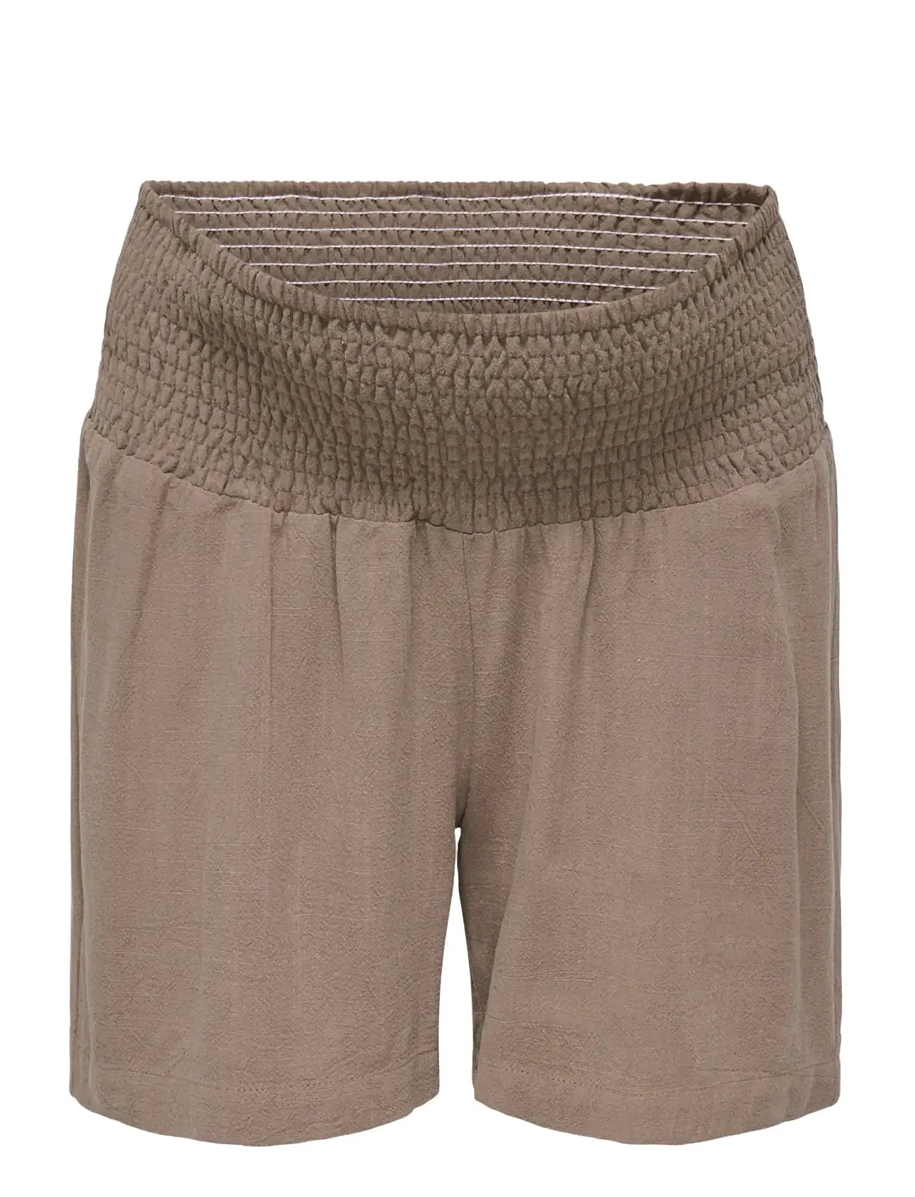 Only Maternity Olmsiesta Linen Smock Shorts Wvn Noos, XXL, Brown, Shorts > Linen Shorts, Dame