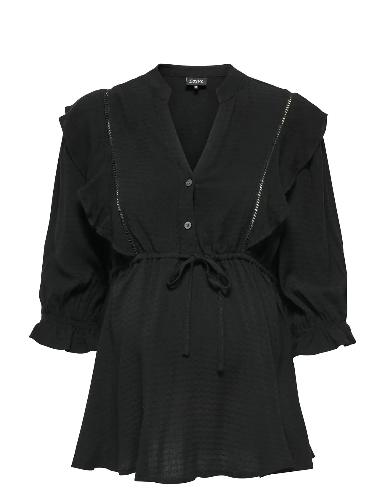 ONLY MATERNITY Olmsalli 2/4 V-Ausschnitt Frill Oberteil Wvn Schwarz - M - Damen