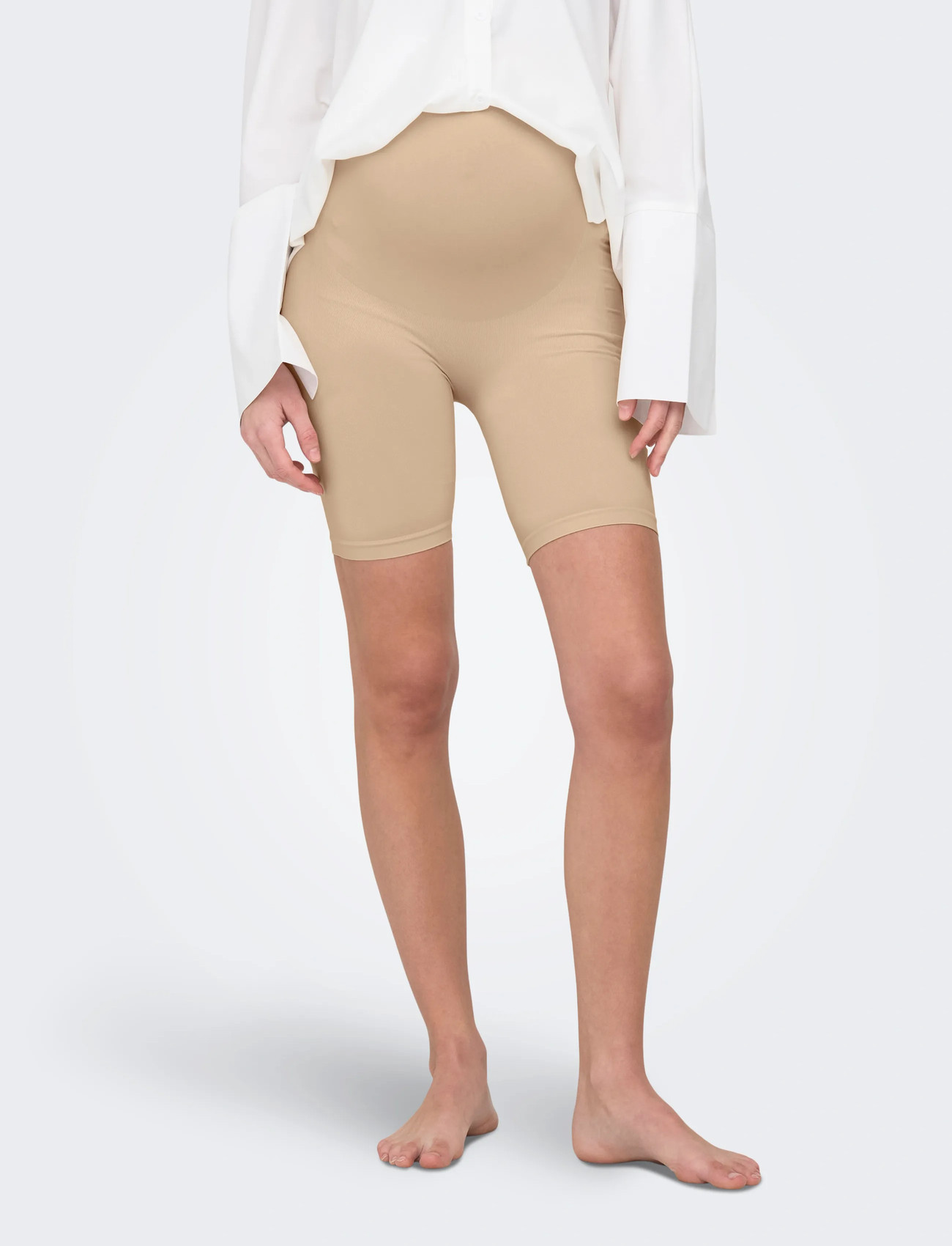 Only Maternity Olmhope Seamless Shorts Acc Noos, L/XL, Cream, Shorts > Cykelshorts, Dame