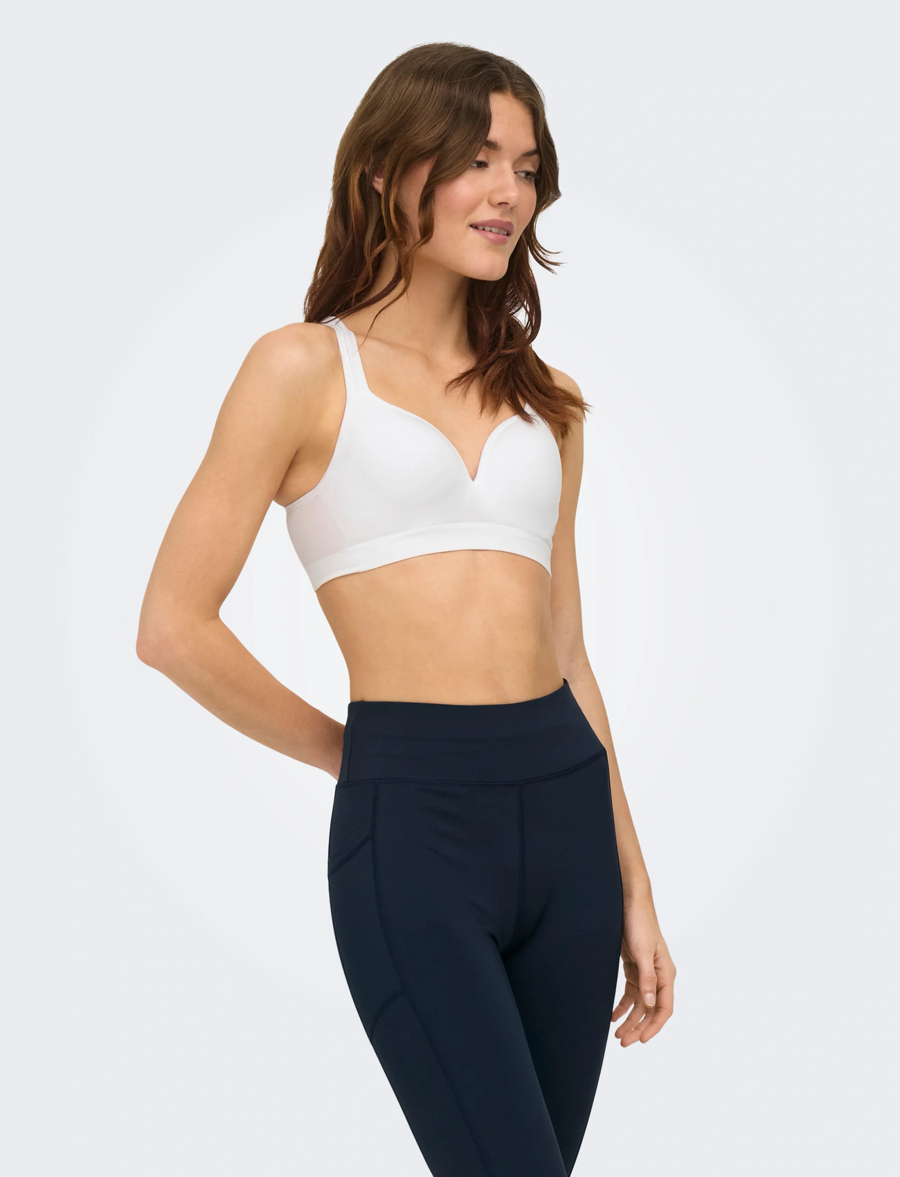 Only Play Onpmartine-2 Seam Bra Noos, M, White, Women Sports Clothes > Sports Bras - All, Dame
