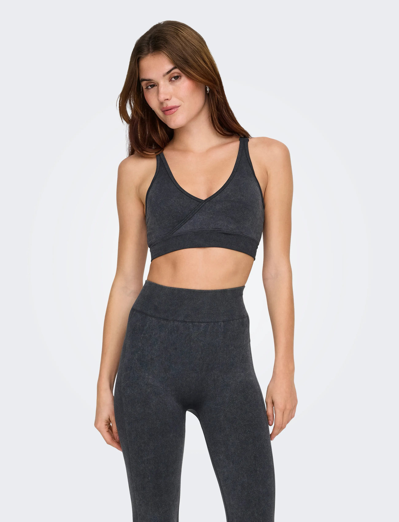 Only Play Onpjoa-2 Wrap Seam Bra, L, Grey, Sport Clothing > Sport Bras - All, Dame