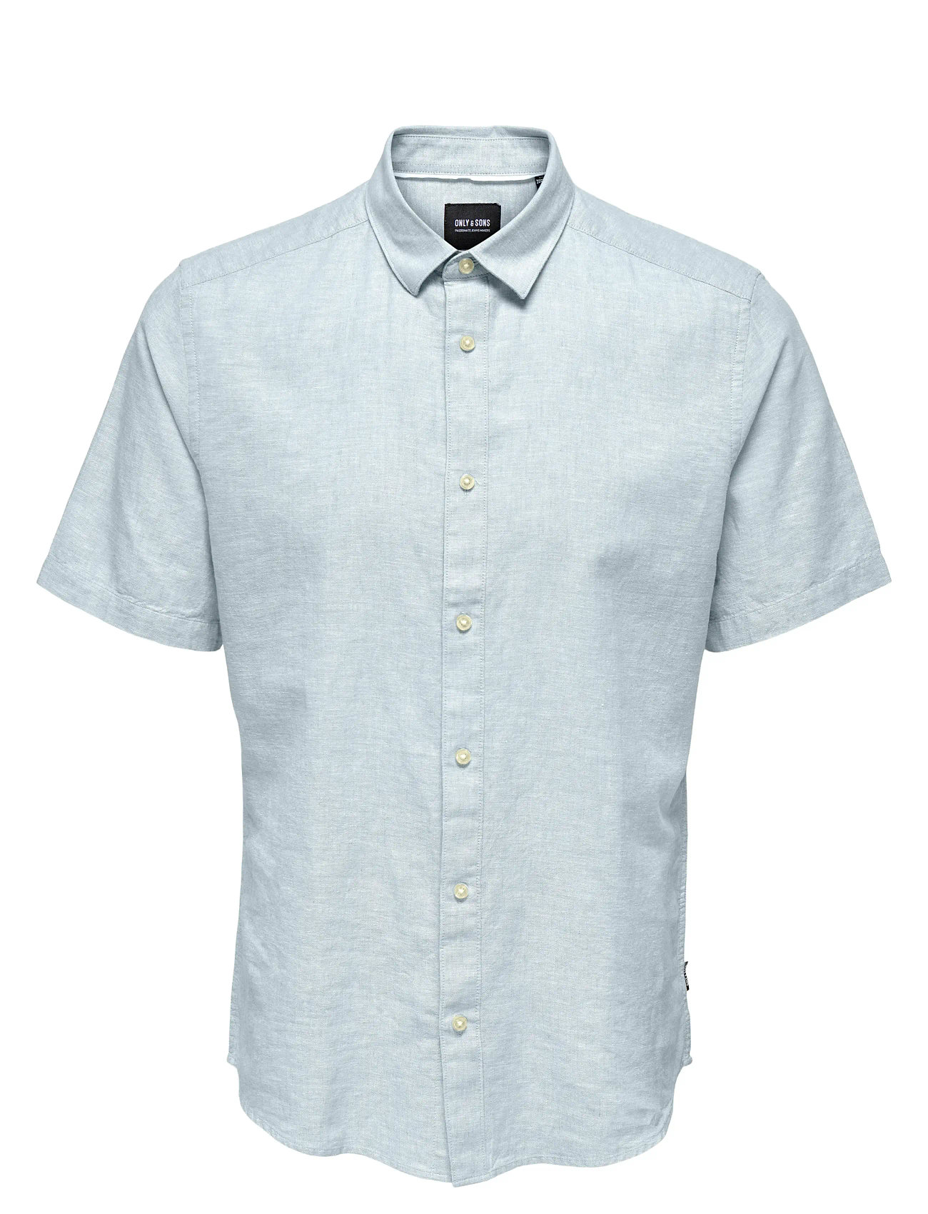 Onscaiden Life Ss Solid Linen Shirt Noos Blue ONLY & SONS 116617