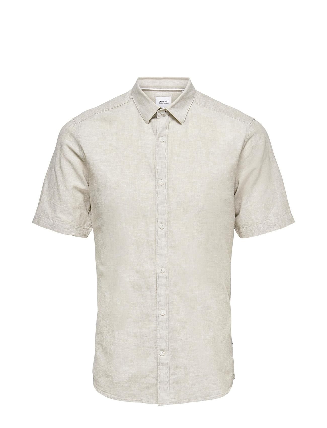 Onscaiden Life Ss Solid Linen Shirt Noos Cream ONLY & SONS
