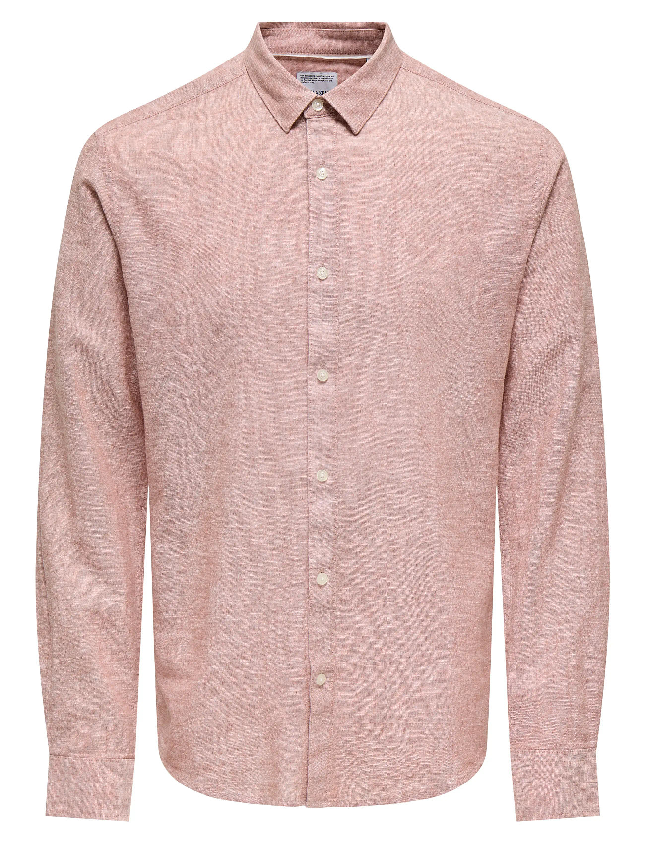 ONLY & SONS Onscaiden Life Ls Solid Linen Shirt Noos Rosa