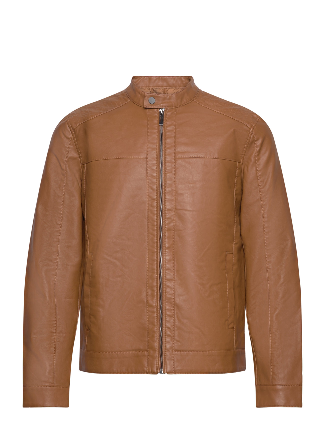 Onsmike Pu Racer Jacket Otw Noos Skinnjakke Skinnjakke Brown ONLY & SONS