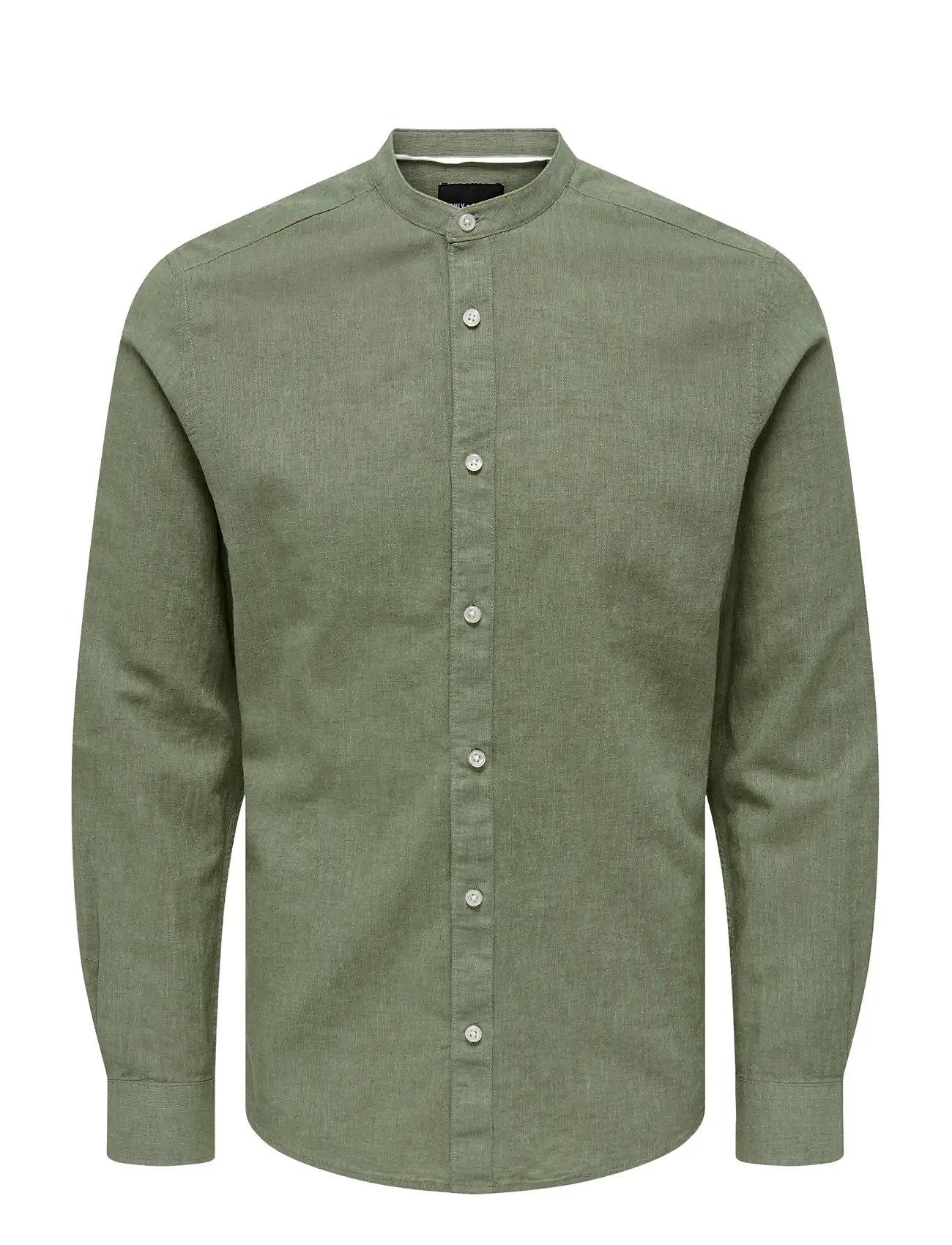 Onscaiden Life Ls Solid Linen Mao Noos Green ONLY & SONS