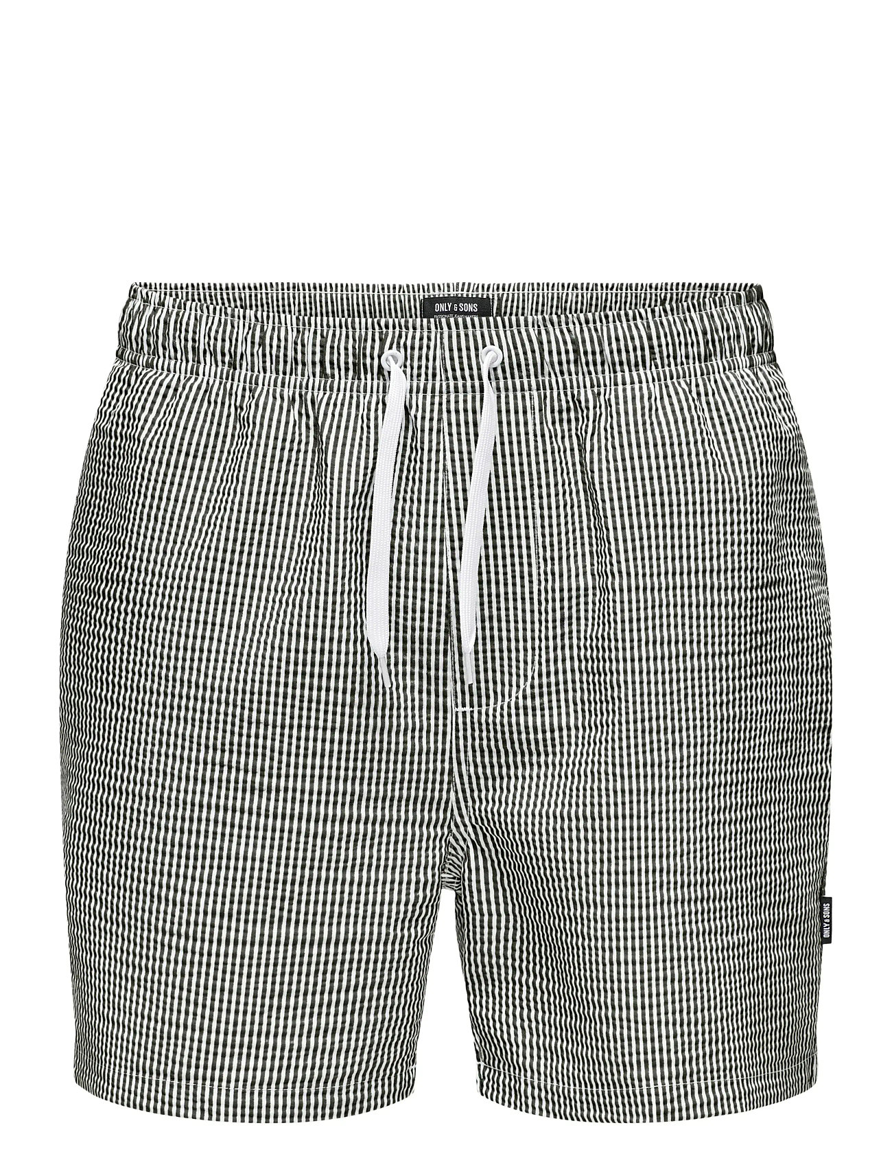 Onsted Stripe Seersucker Swim Noos Badeshorts Black ONLY & SONS