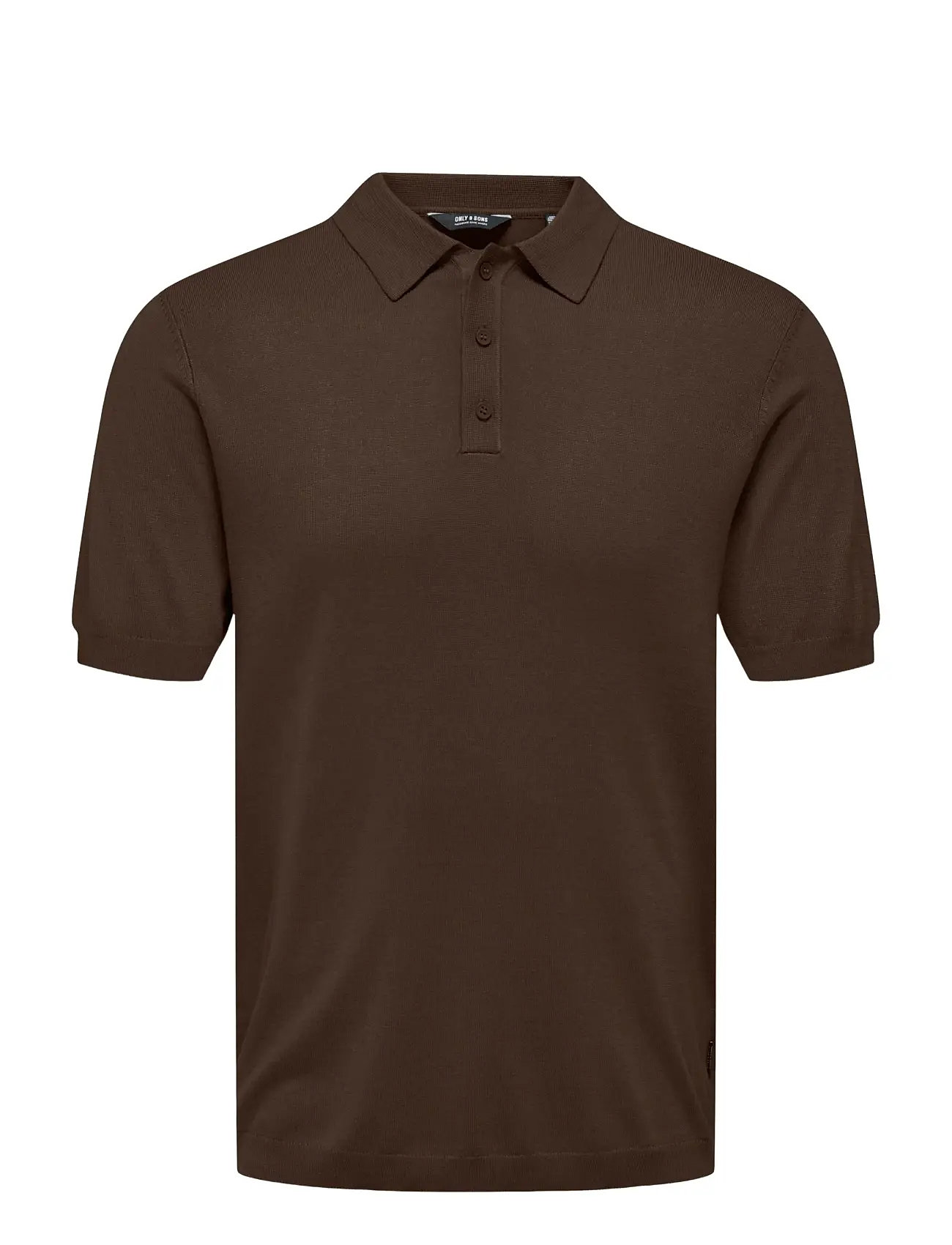 ONLY & SONS Onswyler Reg 14 Ss Polo Knit Noos Braun - S - Herren