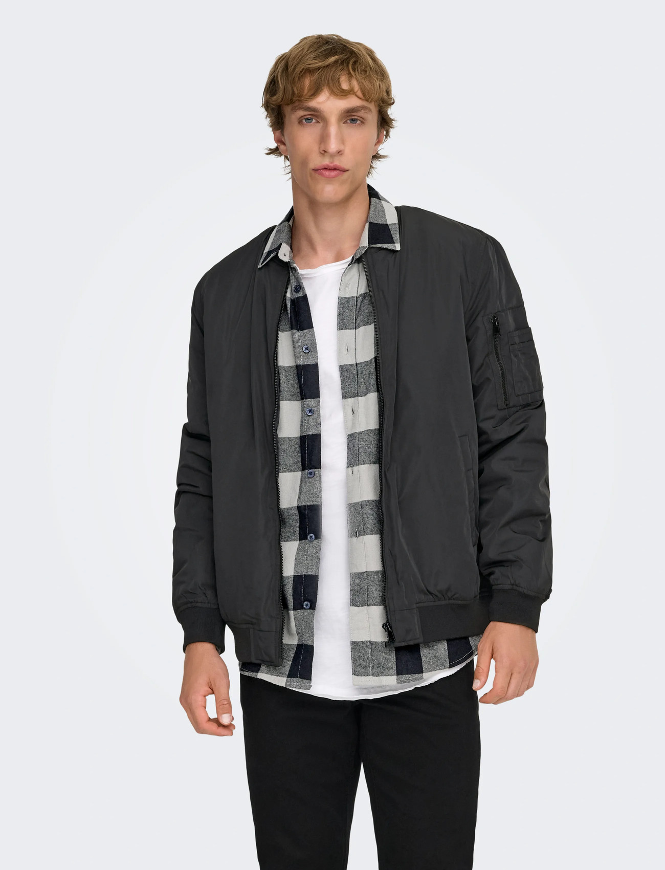 ONLY & SONS Onsjoshua Bomber Otw Vd, XS, Black, Jakker > Bomberjakker, Herre
