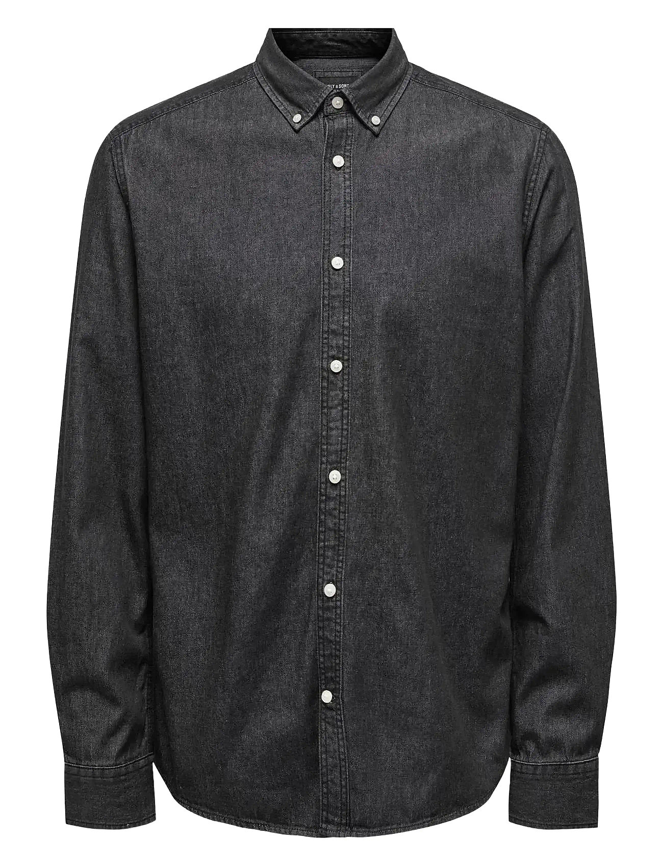 Onsday Reg Btn Down Chambray Ls Shirt Black ONLY & SONS