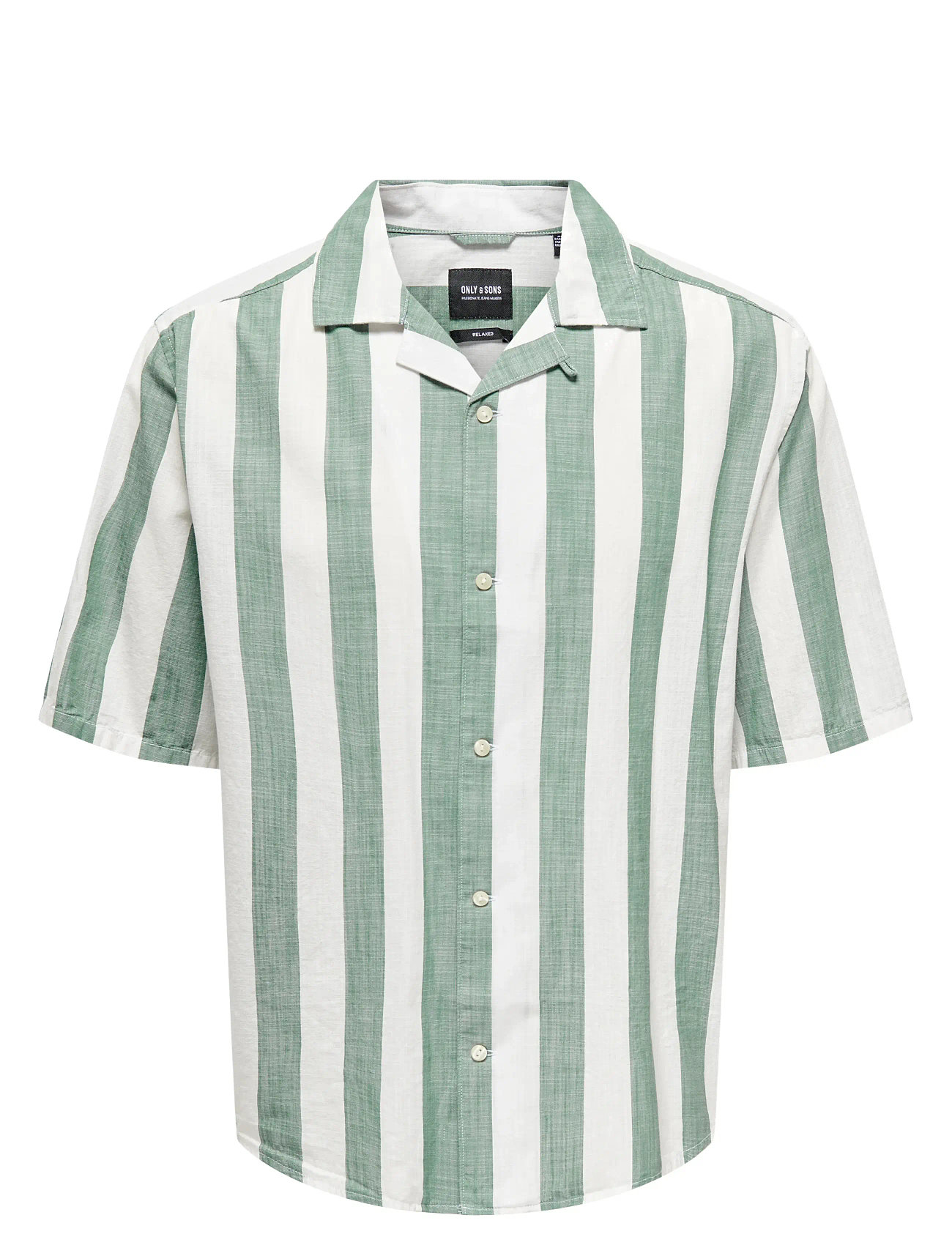 Onstes Rlx Ctn Slub Stripe Ss Shirt Green ONLY & SONS 116638