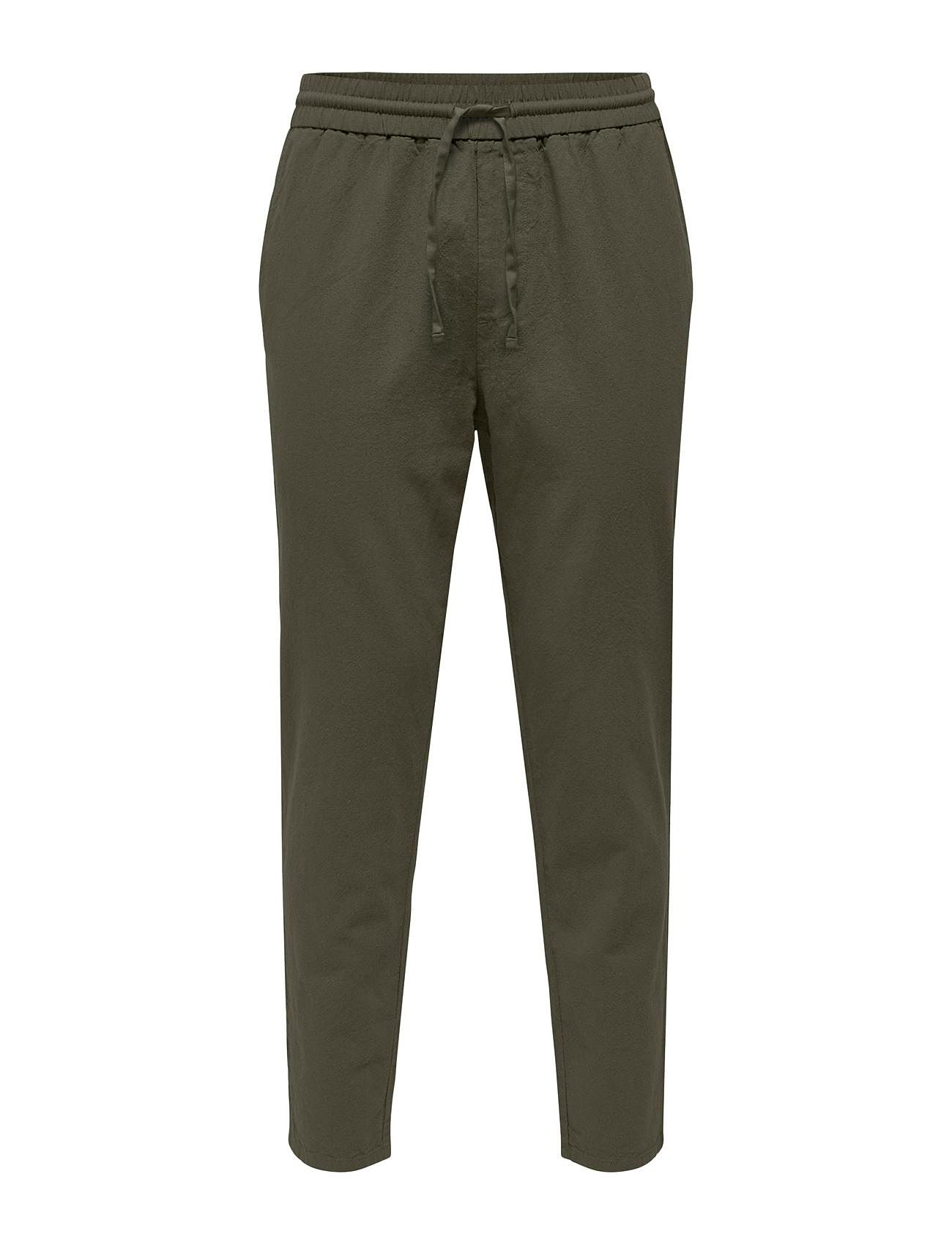 Onslinus Crop 0007 Cot Lin Pnt Noos Khaki ONLY & SONS