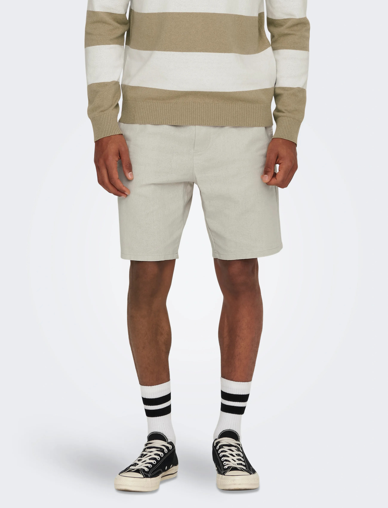 ONLY & SONS Onslinus 0007 Cot Lin Shorts Noos, M, Cream, Shorts > Afslappet, Herre