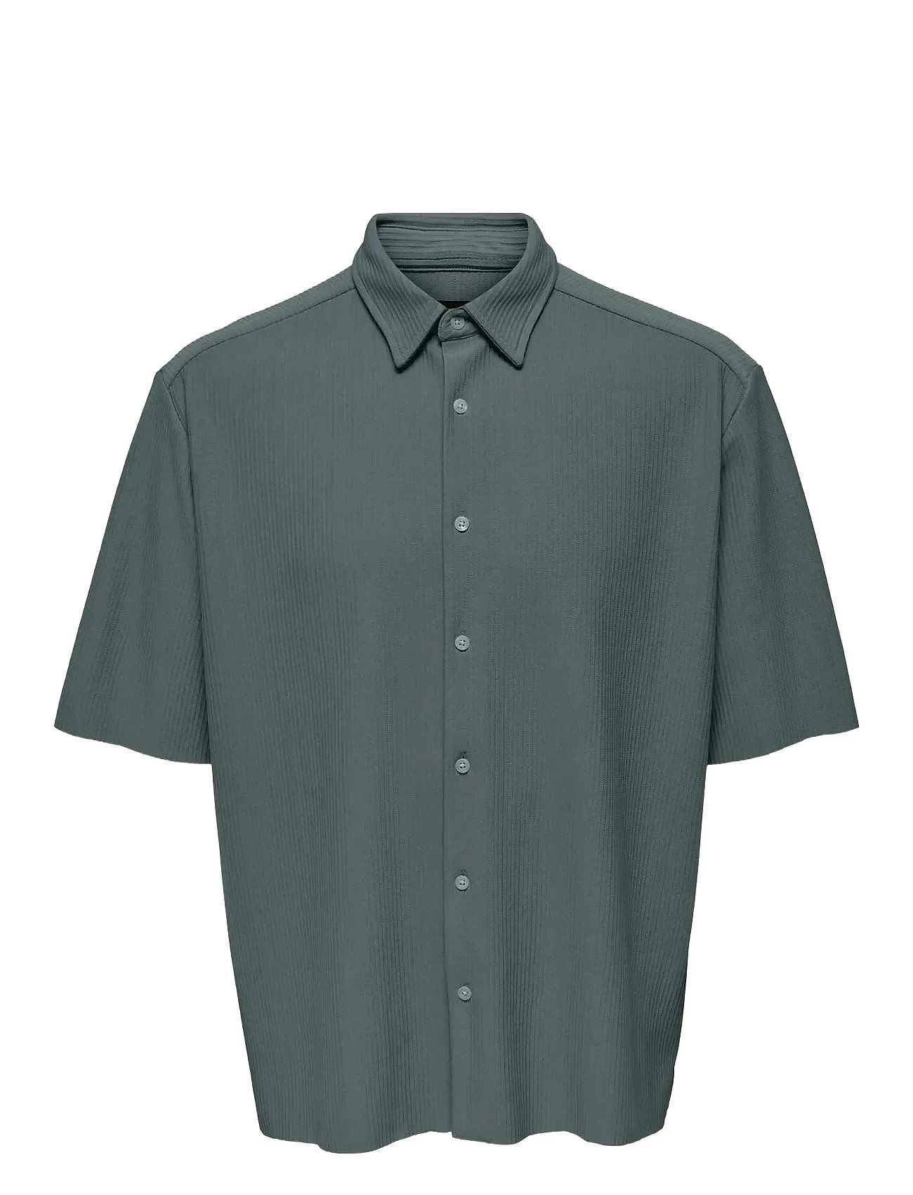 Onsboyy Life Rlx Recy Pleated Ss Shirt Green ONLY & SONS