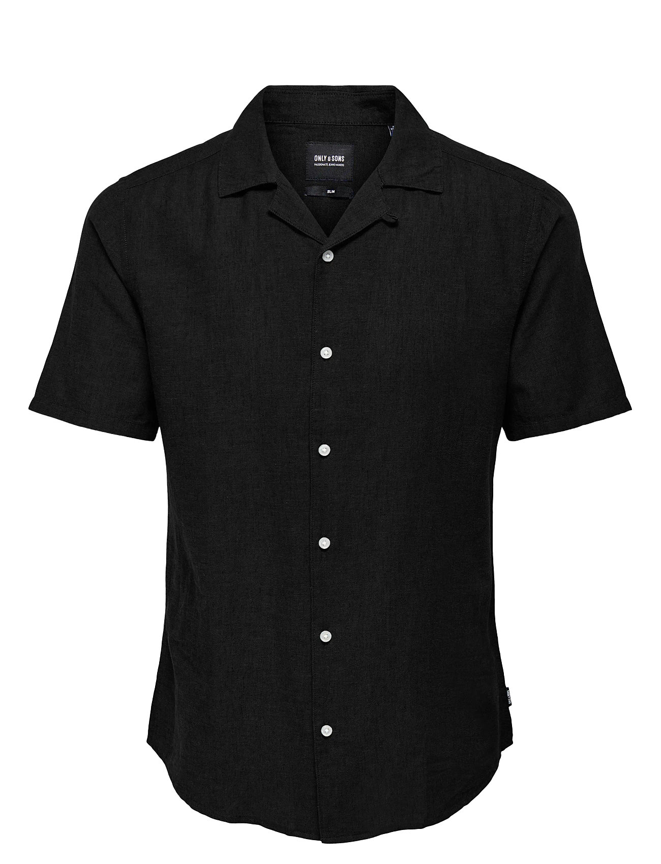 Onscaiden Life Ss Solid Resort Linennoos Black ONLY & SONS