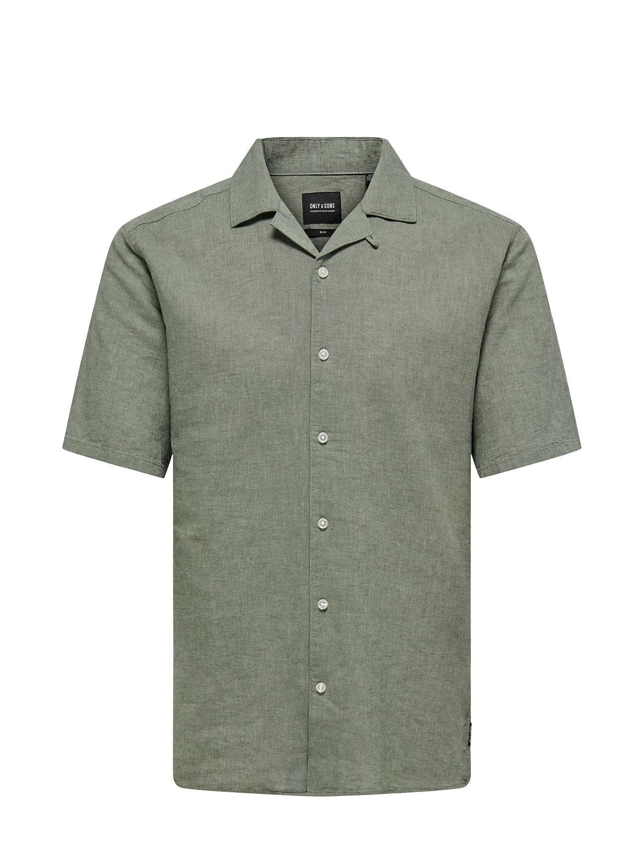 Onscaiden Life Ss Solid Resort Linennoos Green ONLY & SONS