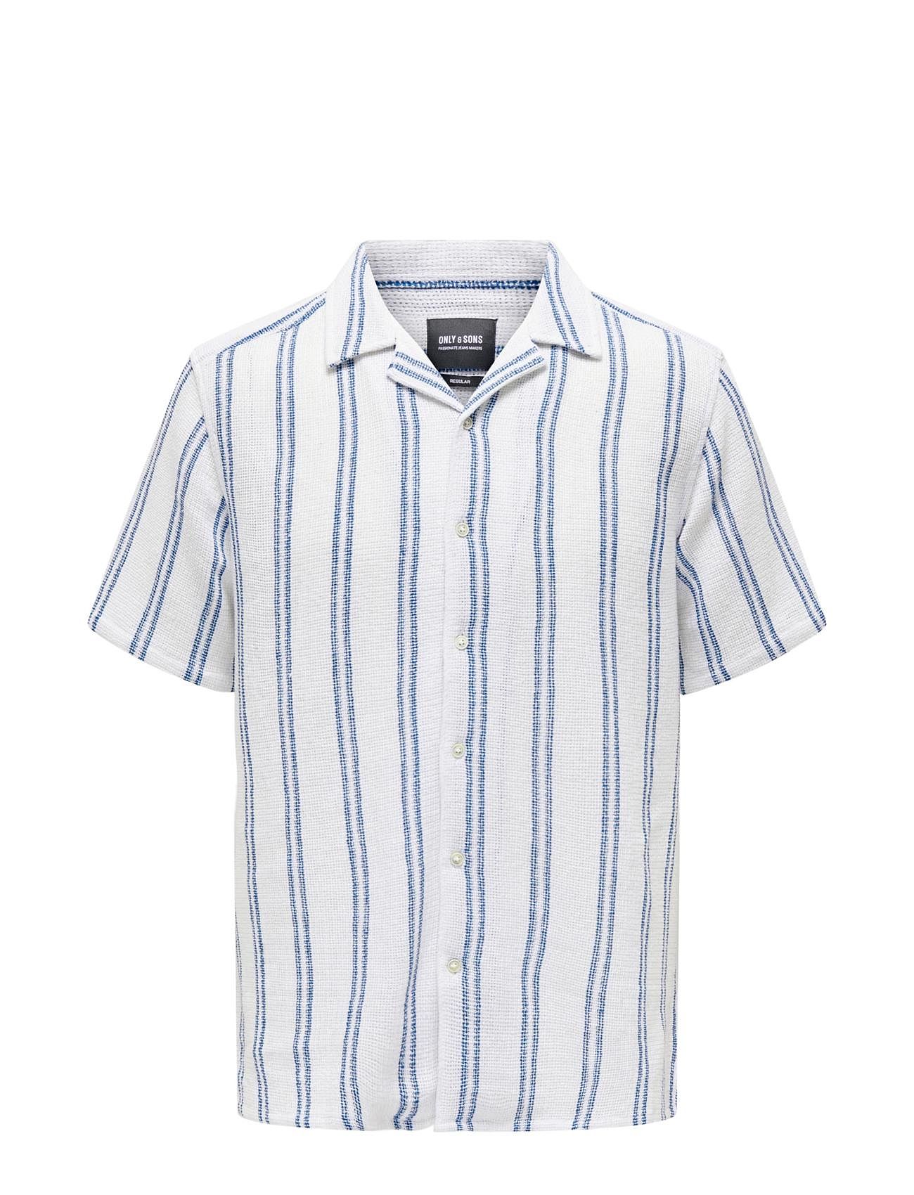 Onstrev Life Reg Stripe Ss Shirt Noos White ONLY & SONS