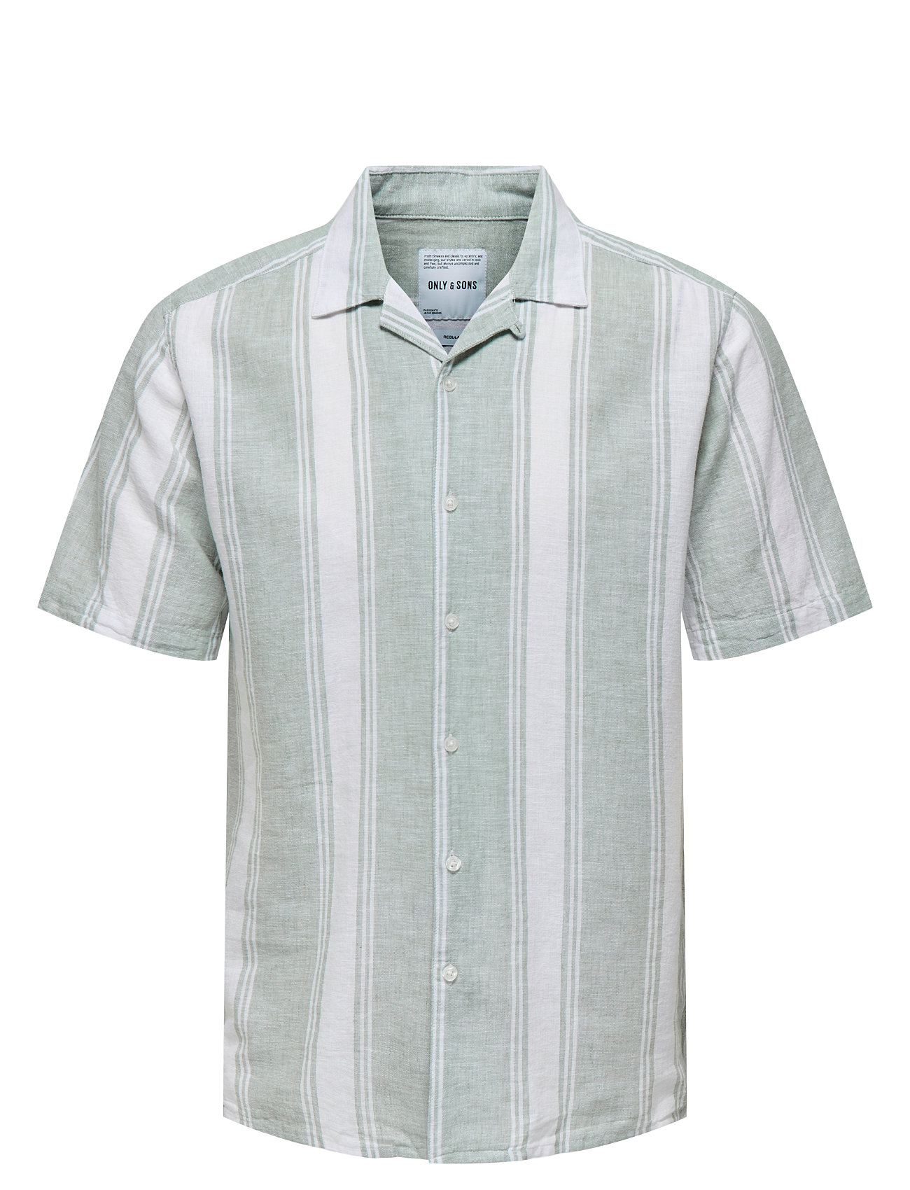 ONLY & SONS Onscaiden Life Stripe Linen Resort Noos Grün - XS - Herren